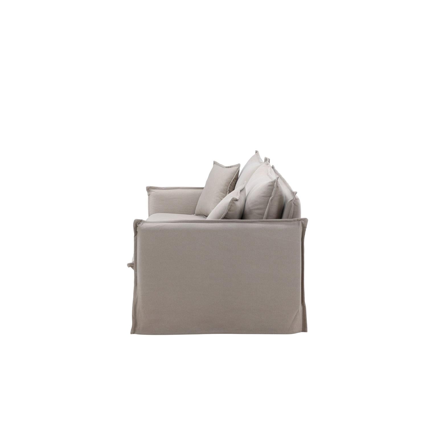3-Sitzer Sofa Nova aus Leinen - Taupe-3-Sitzer Sofas-Venture Home-le canapé