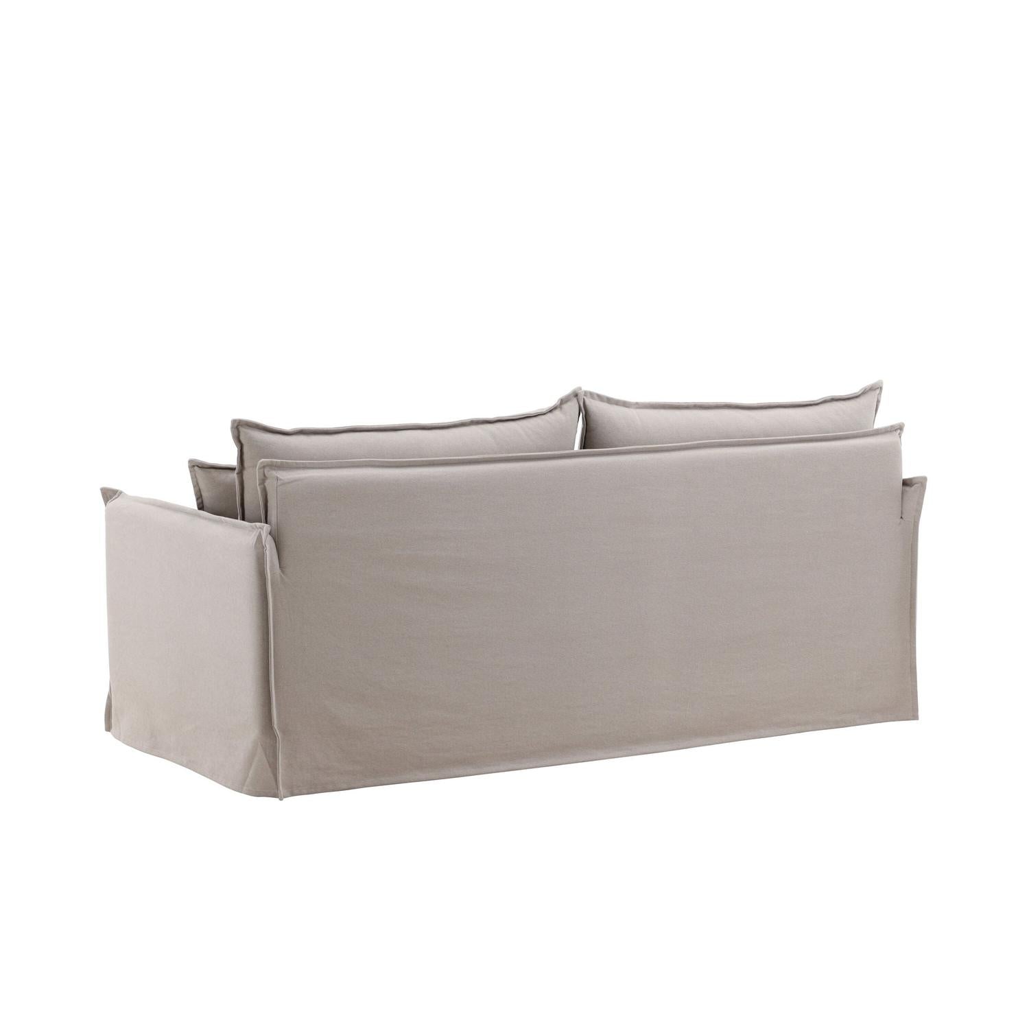 3-Sitzer Sofa Nova aus Leinen - Taupe-3-Sitzer Sofas-Venture Home-le canapé