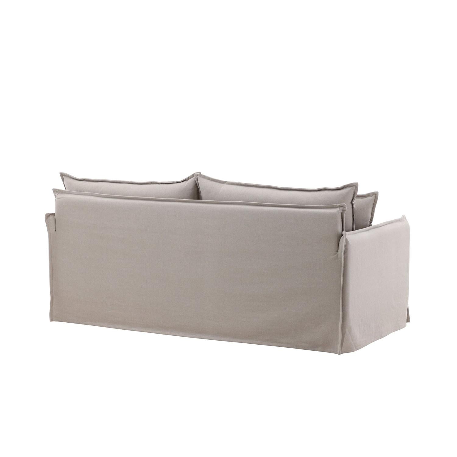 3-Sitzer Sofa Nova aus Leinen - Taupe-3-Sitzer Sofas-Venture Home-le canapé