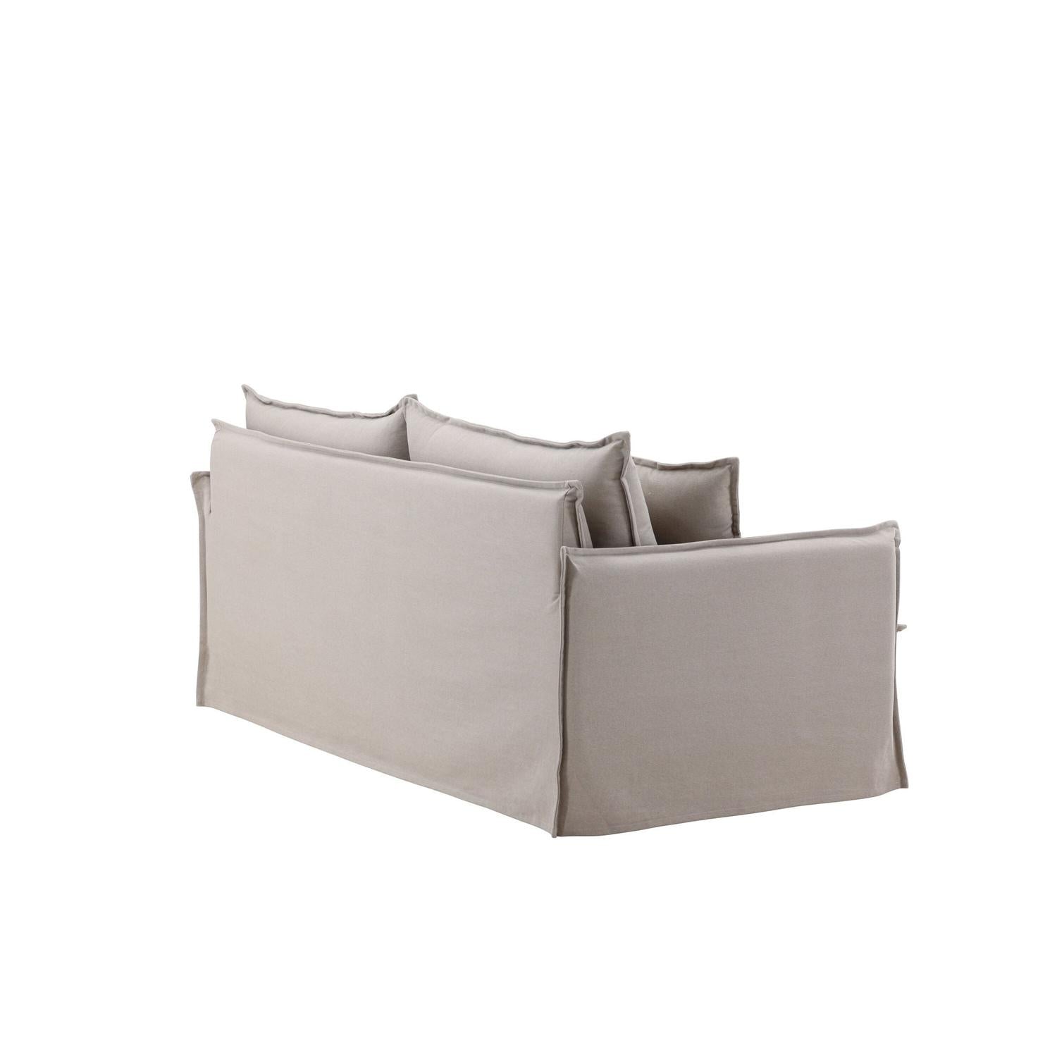 3-Sitzer Sofa Nova aus Leinen - Taupe-3-Sitzer Sofas-Venture Home-le canapé