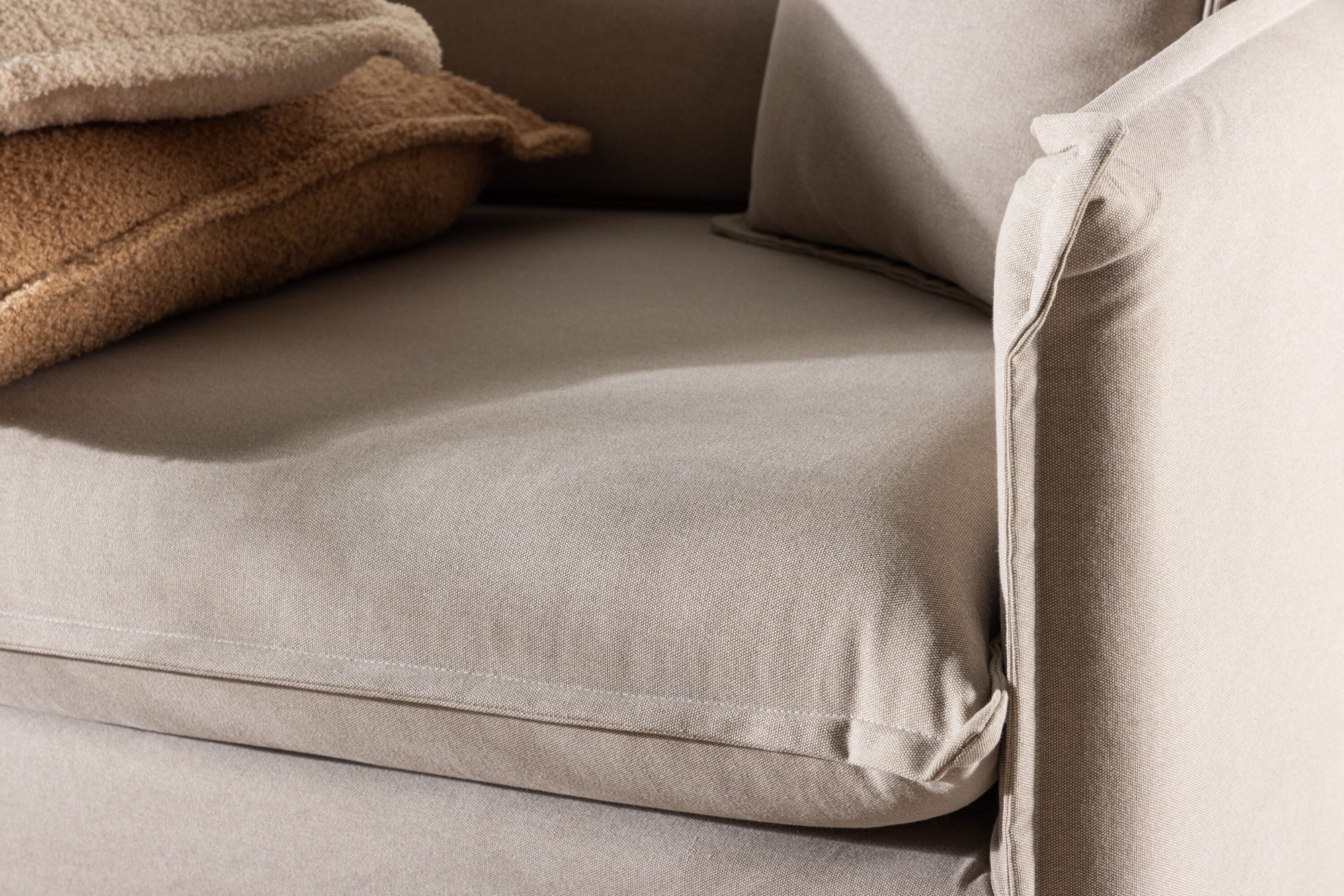 3-Sitzer Sofa Nova aus Leinen - Taupe-3-Sitzer Sofas-Venture Home-le canapé