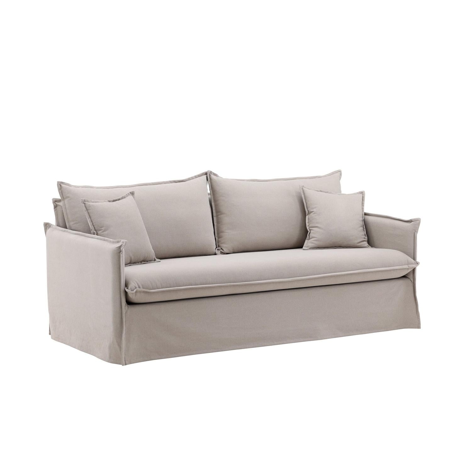3-Sitzer Sofa Nova aus Leinen - Taupe-3-Sitzer Sofas-Venture Home-le canapé