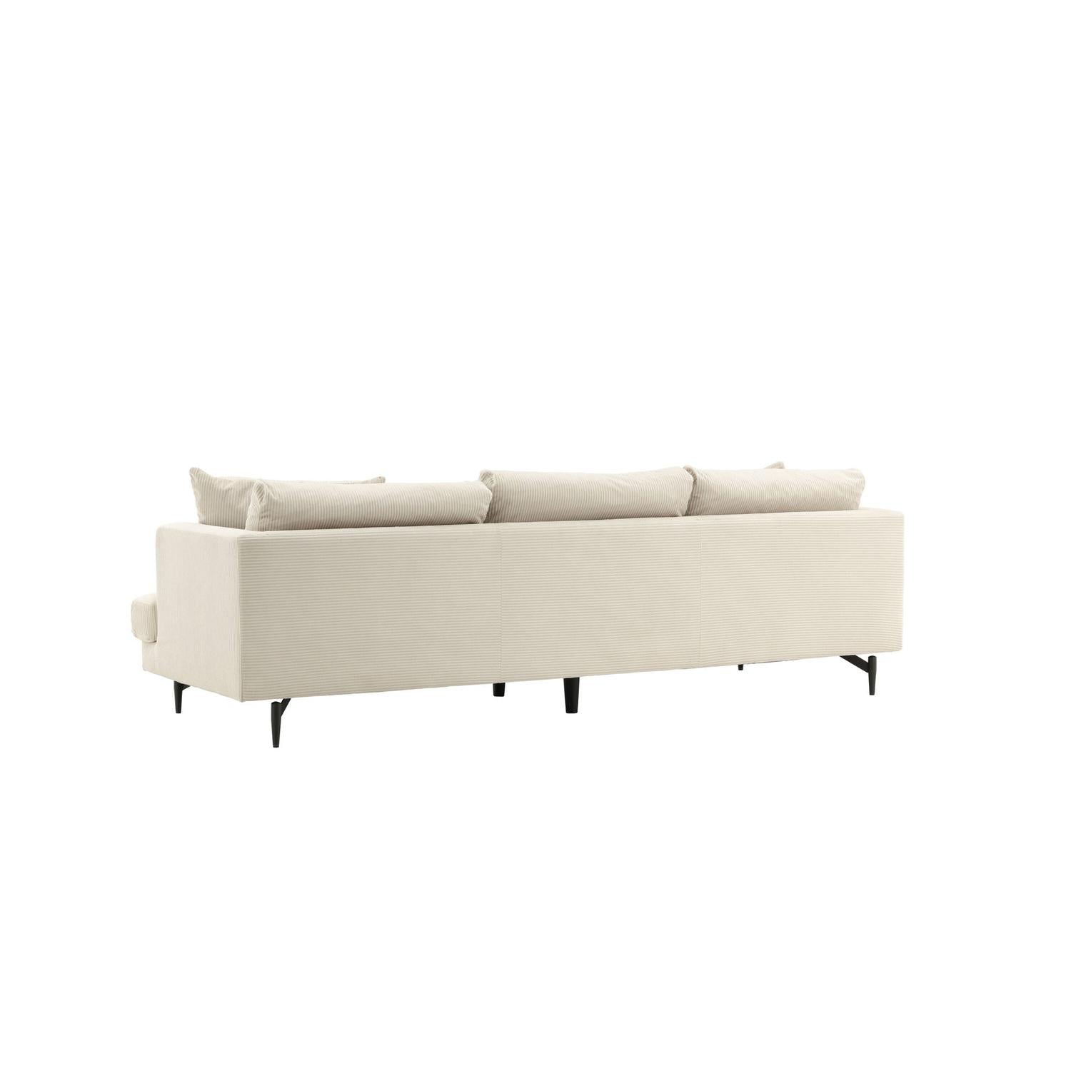 3-Sitzer Sofa Sofia aus Kord - Beige-3-Sitzer Sofas-Venture Home-le canapé