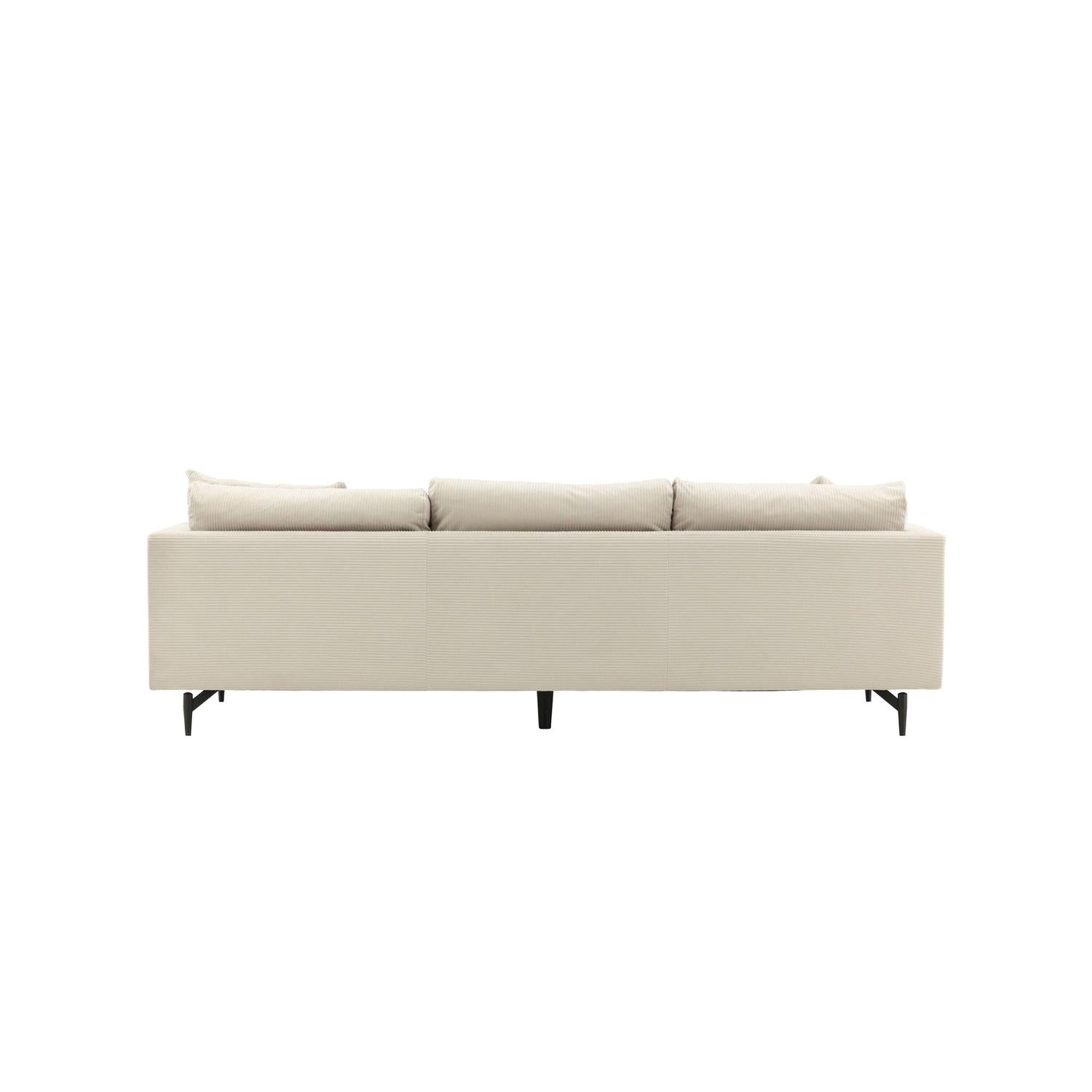 3-Sitzer Sofa Sofia aus Kord - Beige-3-Sitzer Sofas-Venture Home-le canapé