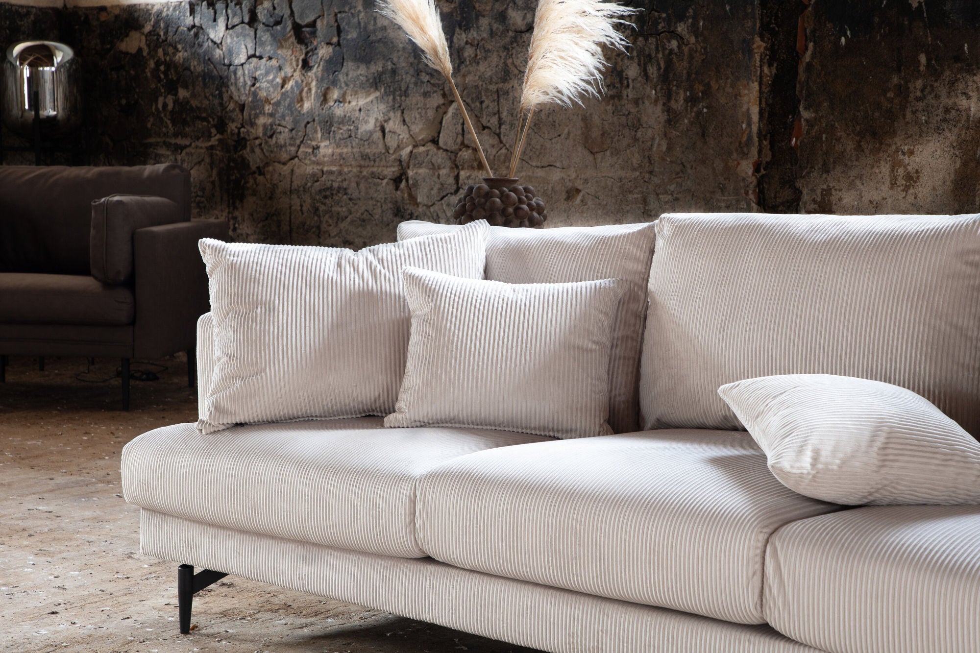 3-Sitzer Sofa Sofia aus Kord - Beige-3-Sitzer Sofas-Venture Home-le canapé
