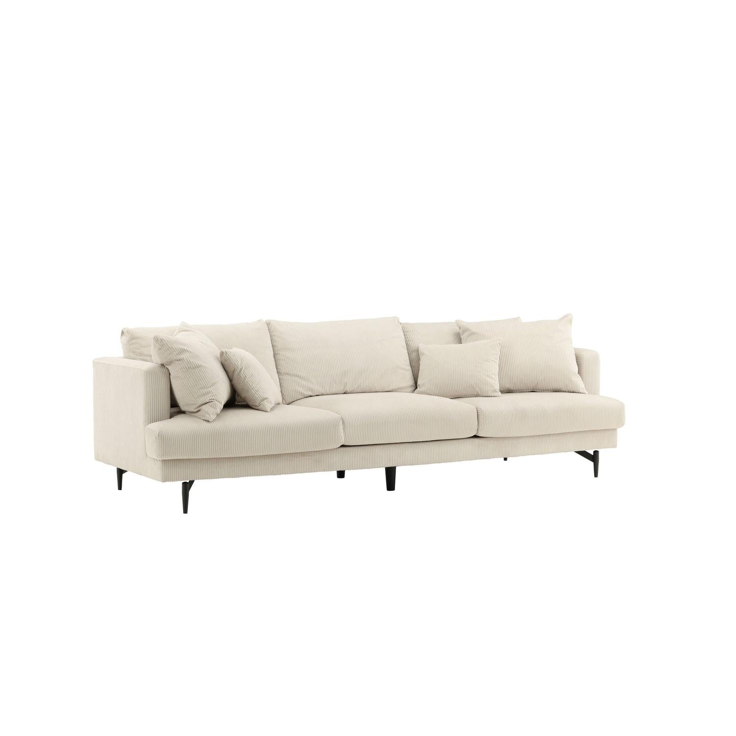 3-Sitzer Sofa Sofia aus Kord - Beige-3-Sitzer Sofas-Venture Home-le canapé