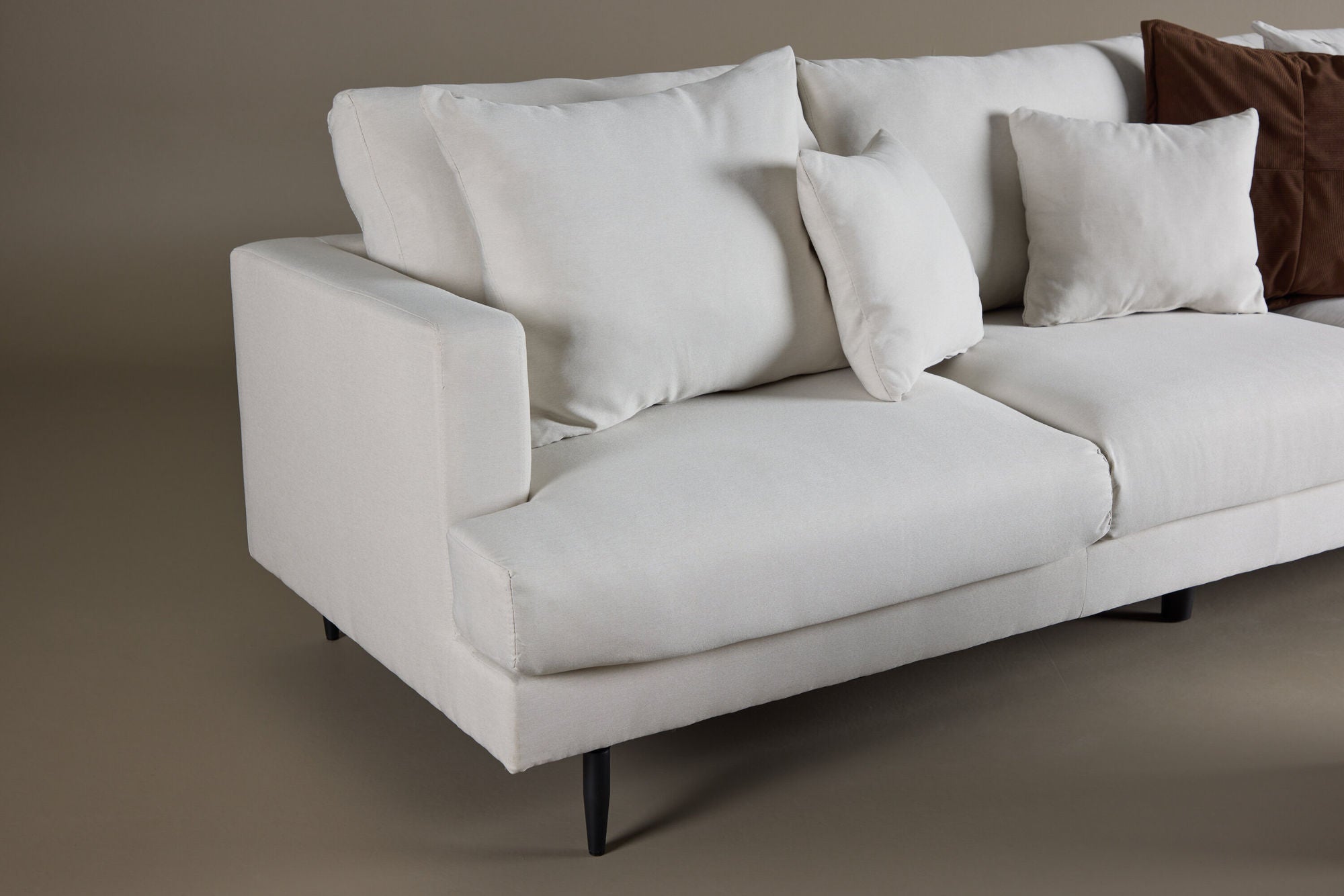 3-Sitzer Sofa Sofia aus Leinen - Beige-3-Sitzer Sofas-Venture Home-le canapé
