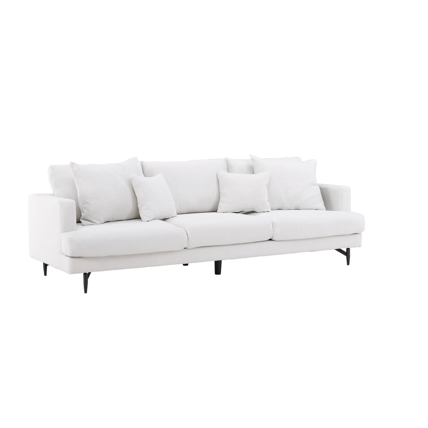 3-Sitzer Sofa Sofia aus Leinen - Beige-3-Sitzer Sofas-Venture Home-le canapé