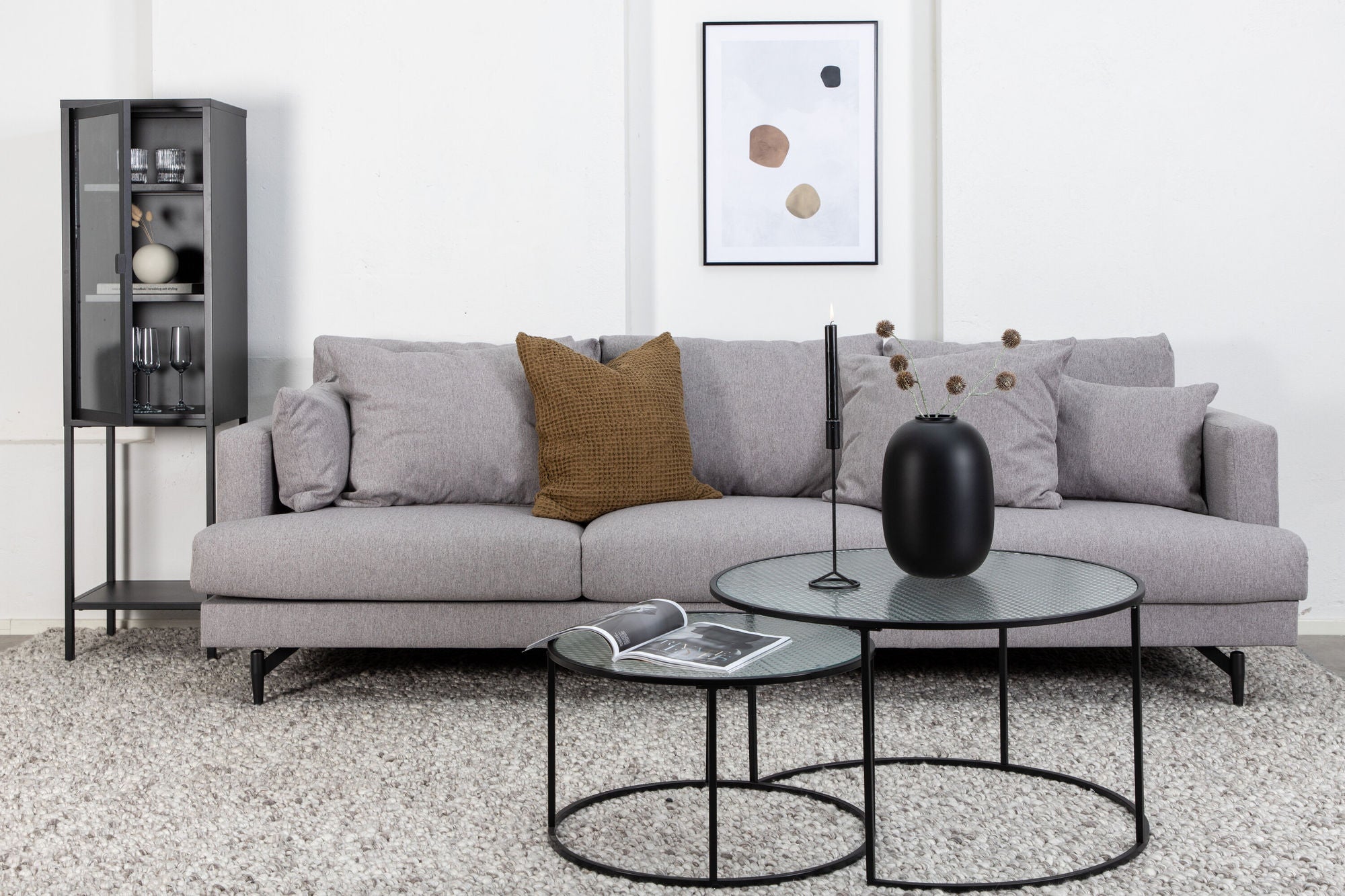 3-Sitzer Sofa Sofia aus Stoff - Grau-3-Sitzer Sofas-Venture Home-le canapé