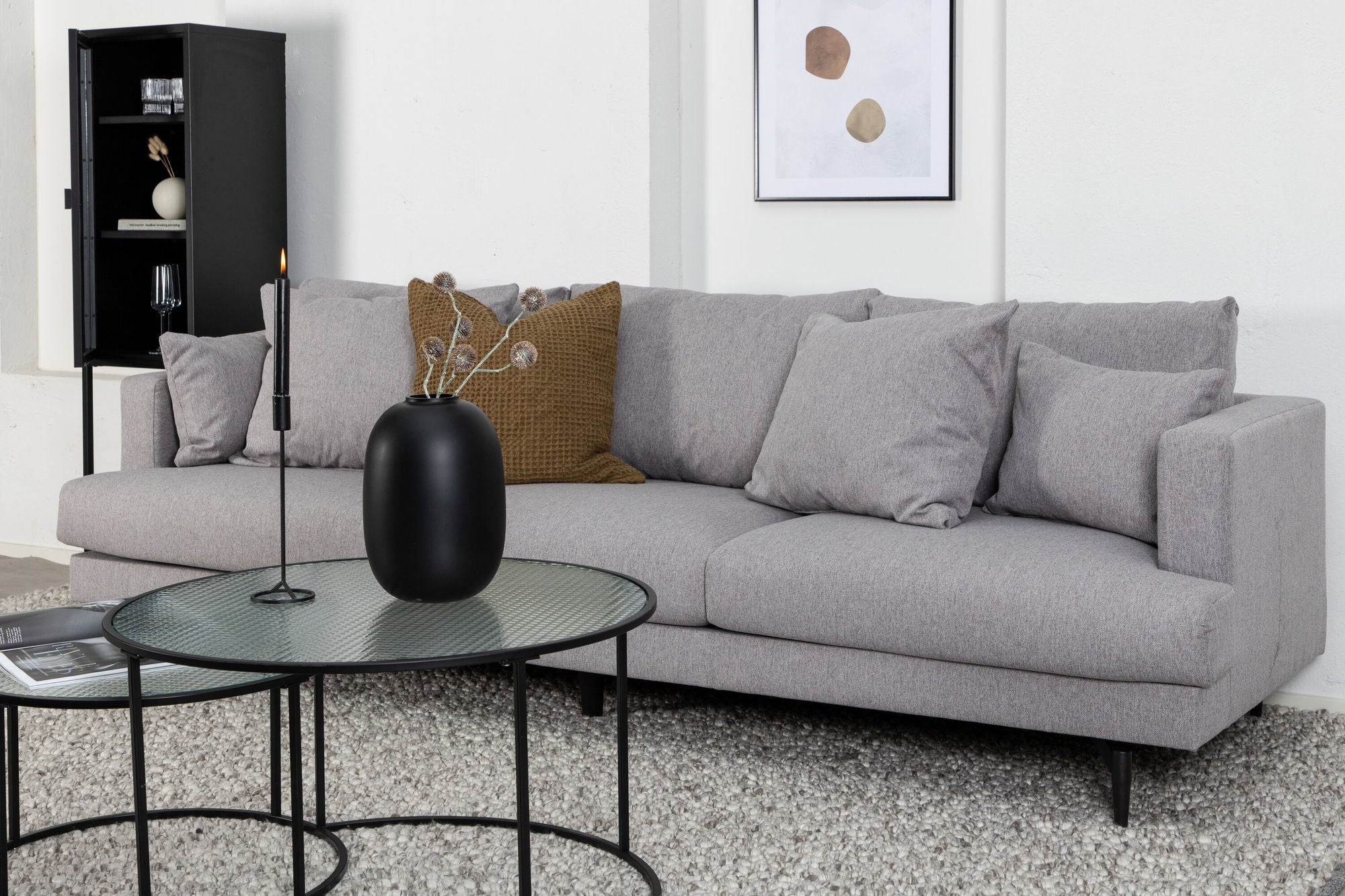 3-Sitzer Sofa Sofia aus Stoff - Grau-3-Sitzer Sofas-Venture Home-le canapé