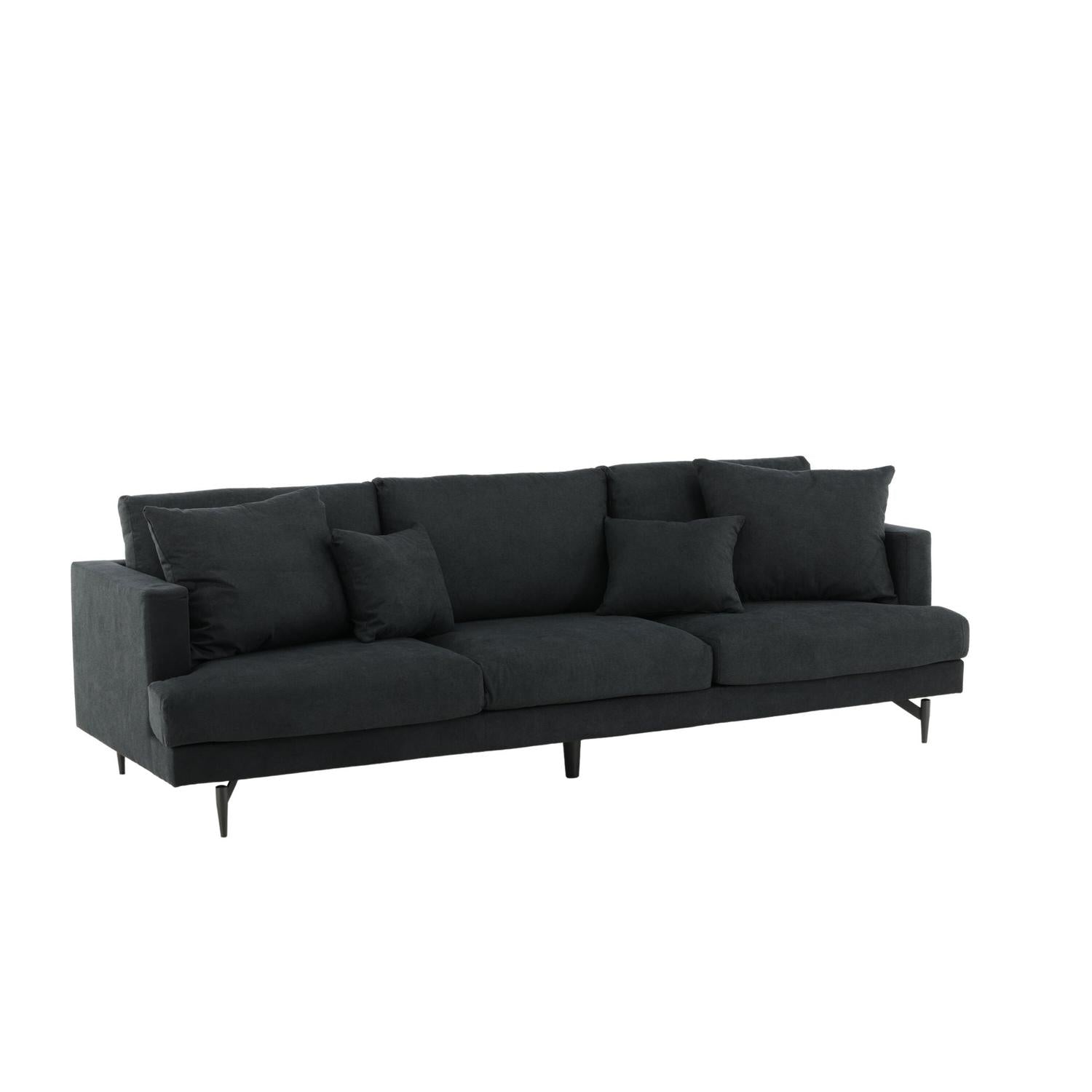 3-Sitzer Sofa Sofia aus Stoff - Schwarz-3-Sitzer Sofas-Venture Home-le canapé