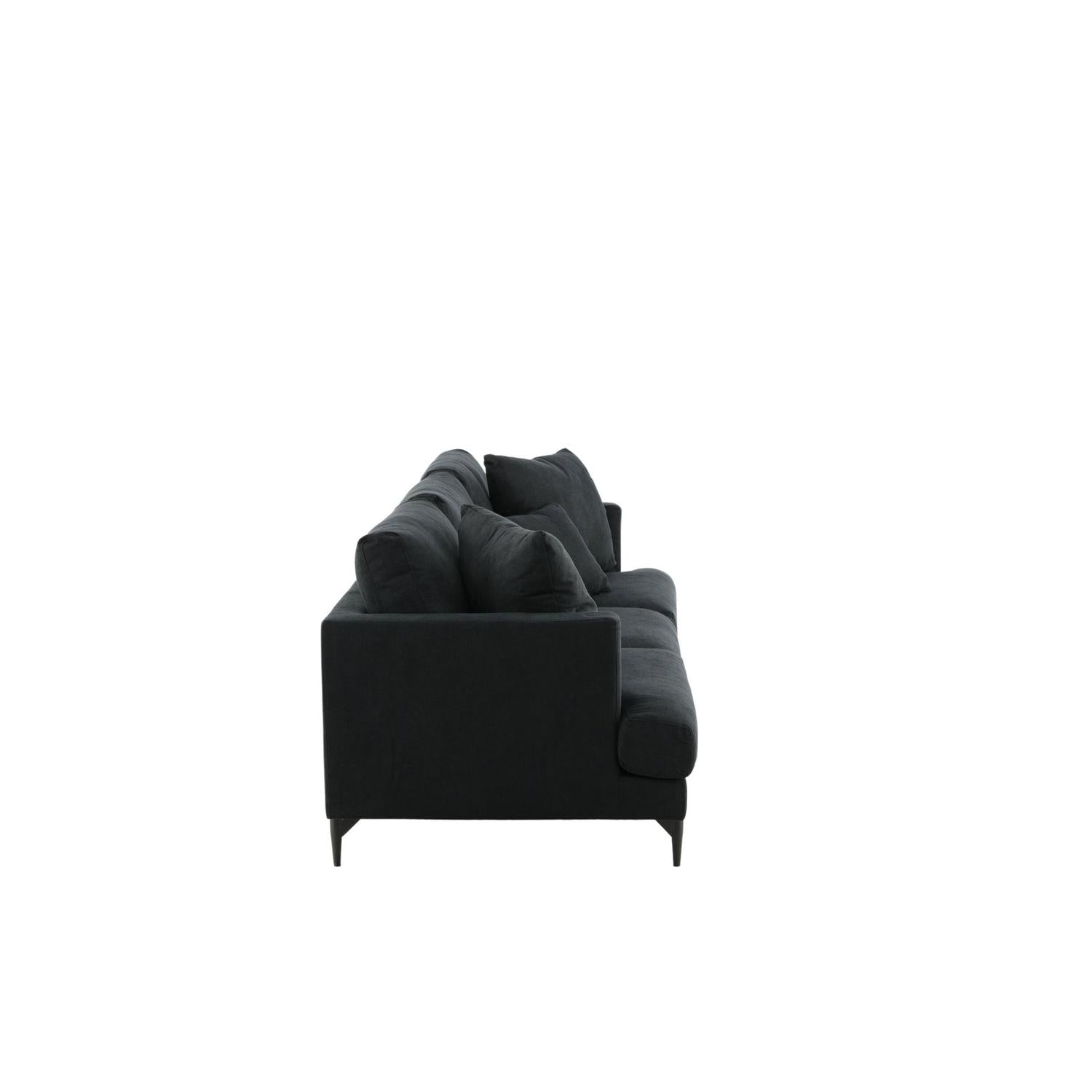 3-Sitzer Sofa Sofia aus Stoff - Schwarz-3-Sitzer Sofas-Venture Home-le canapé