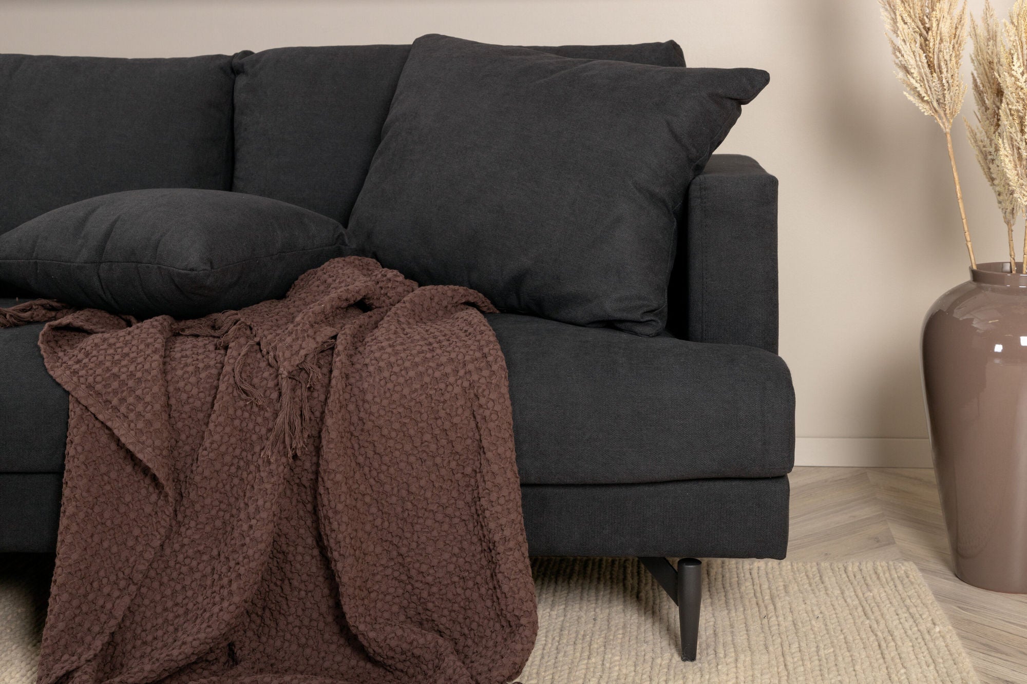 3-Sitzer Sofa Sofia aus Stoff - Schwarz-3-Sitzer Sofas-Venture Home-le canapé