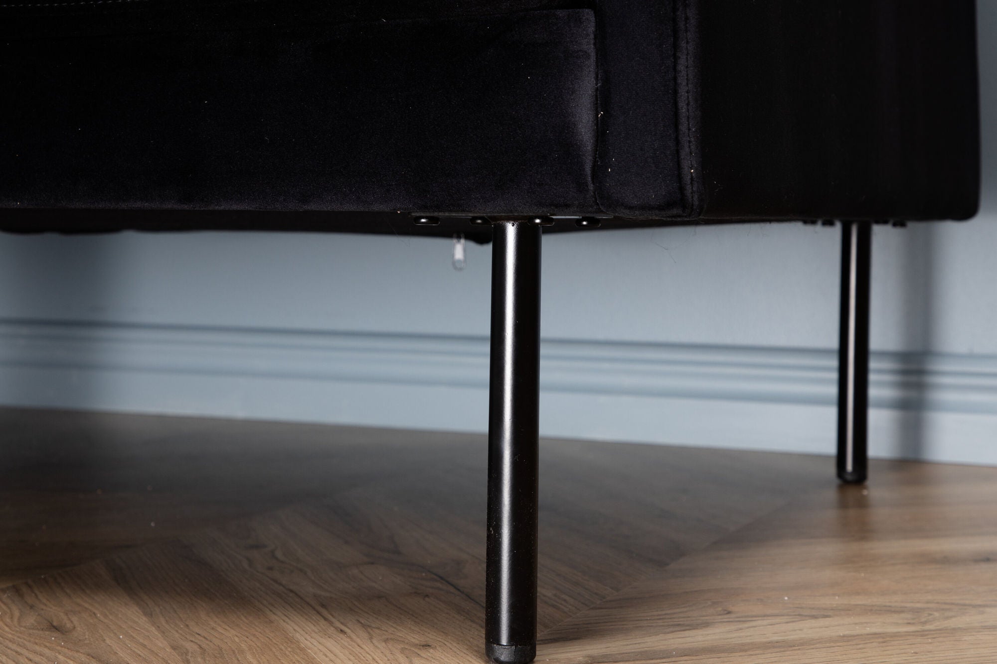 3-Sitzer Sofa Zoom aus Samt - Schwarz-3-Sitzer Sofas-Venture Home-le canapé