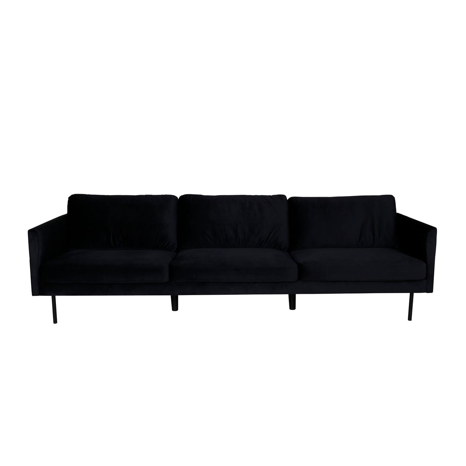 3-Sitzer Sofa Zoom aus Samt - Schwarz-3-Sitzer Sofas-Venture Home-le canapé
