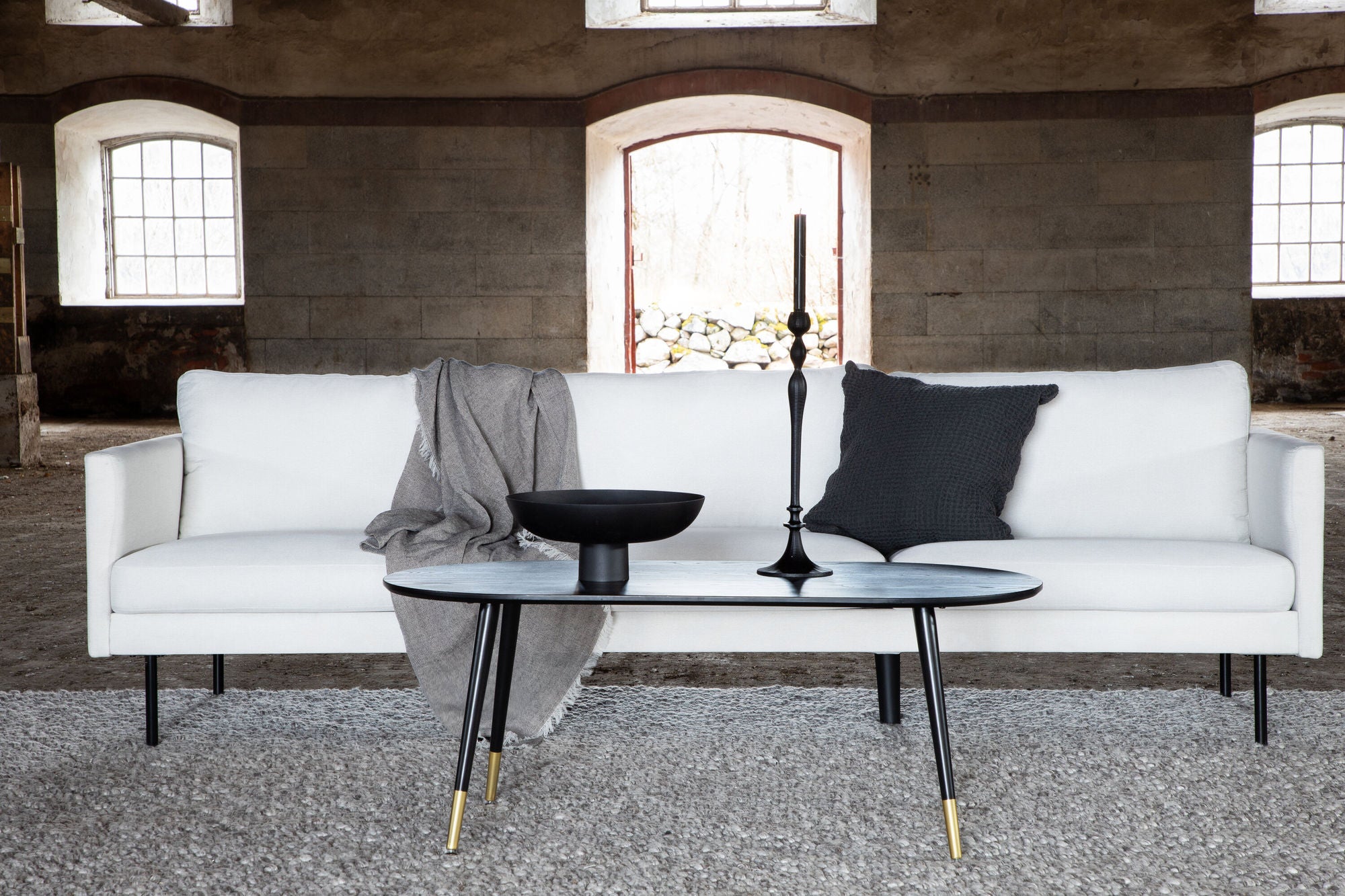 3-Sitzer Sofa Zoom aus Stoff - Beige-3-Sitzer Sofas-Venture Home-le canapé