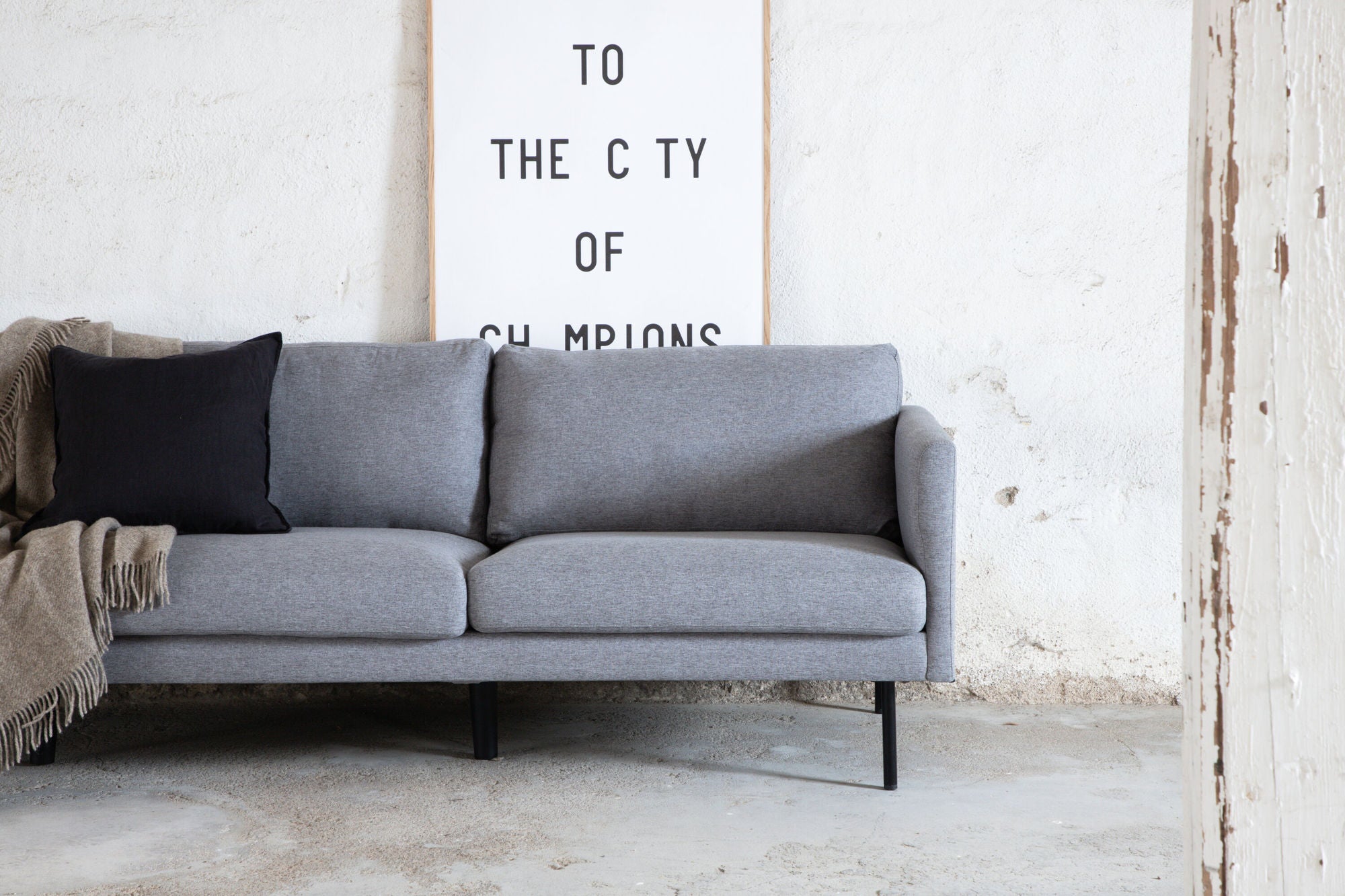 3-Sitzer Sofa Zoom aus Stoff - Grau-3-Sitzer Sofas-Venture Home-le canapé