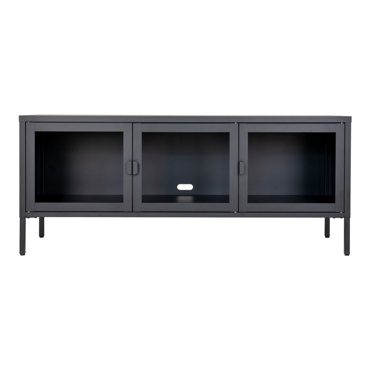 TV-Lowboard Brisbane 130cm aus Metall - Schwarz