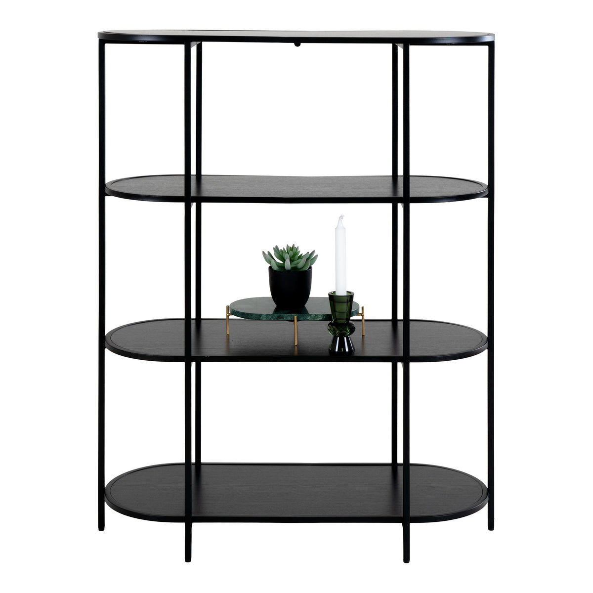 Regal Vita 111cm aus Metall mit 4 Ablagen - Schwarz