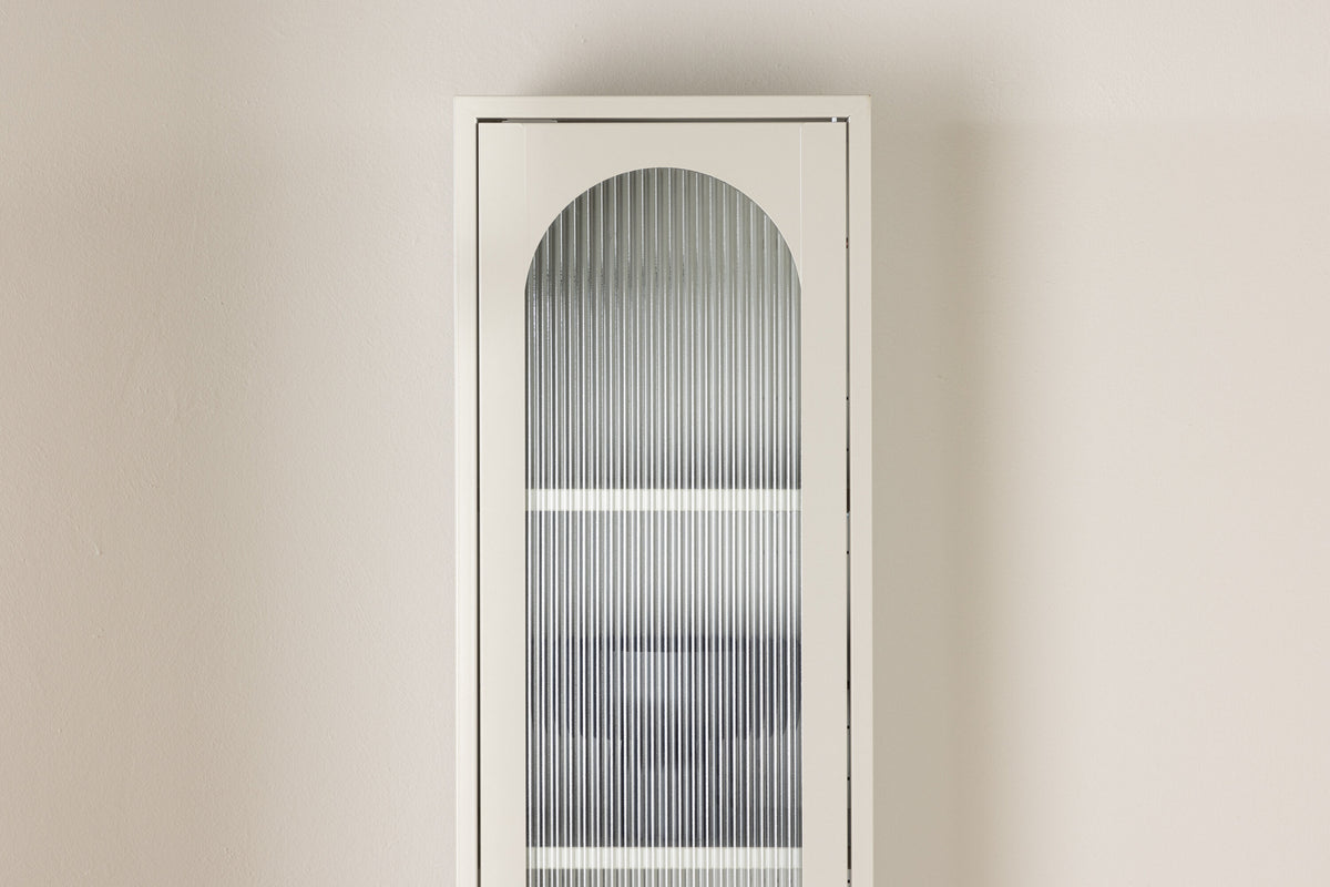 Vitrine Cali 180cm aus Metall mit 4 Böden - Beige - Venture Home - le canapé