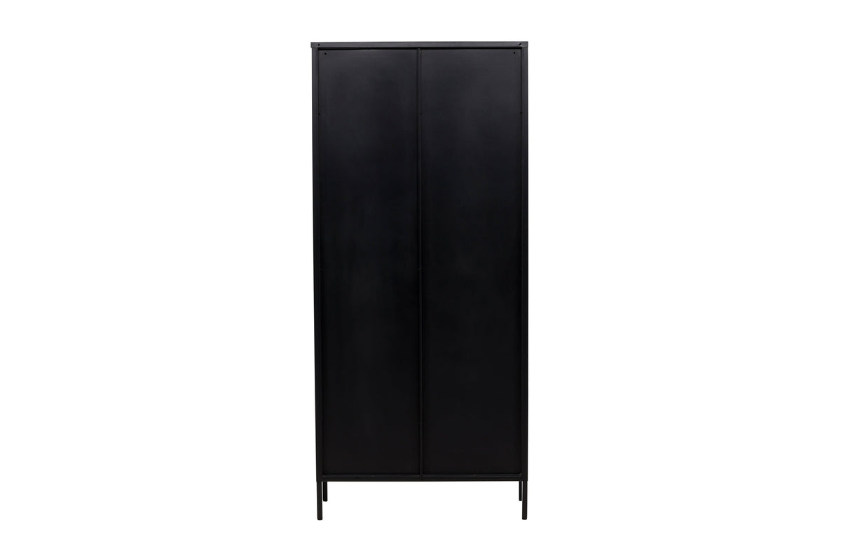 Mehrzweckschrank Lima 180cm aus Metall mit Glastüren - Schwarz - Venture Home - le canapé
