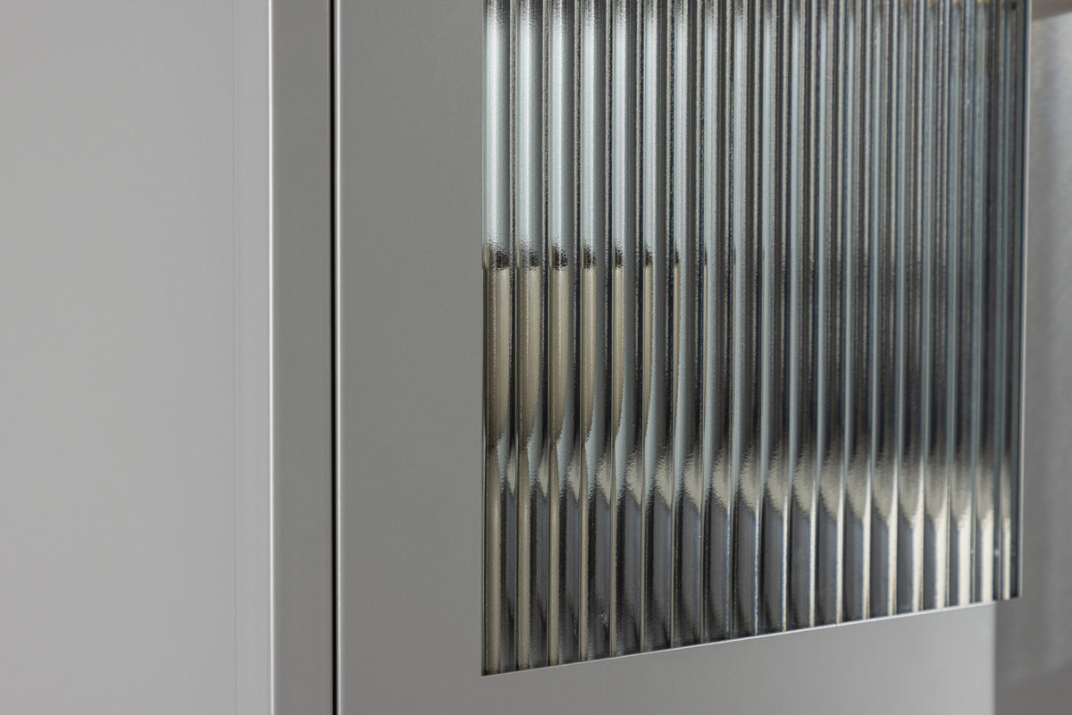 Highboard La Paz 70cm aus Metall mit 3 Schubladen - Hellgrau - Venture Home - le canapé