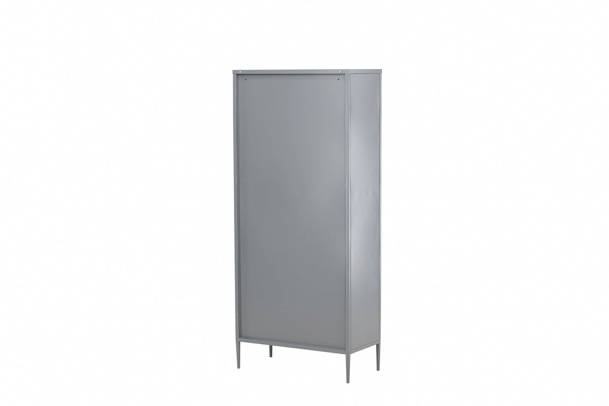 Highboard La Paz 70cm aus Metall mit 3 Schubladen - Hellgrau - Venture Home - le canapé