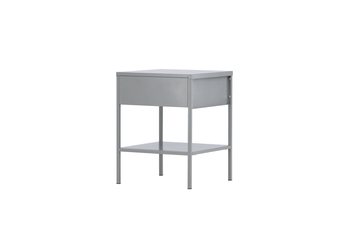 Nachttisch Sacramento 40cm aus Metall mit Schublade - Hellgrau - Venture Home - le canapé