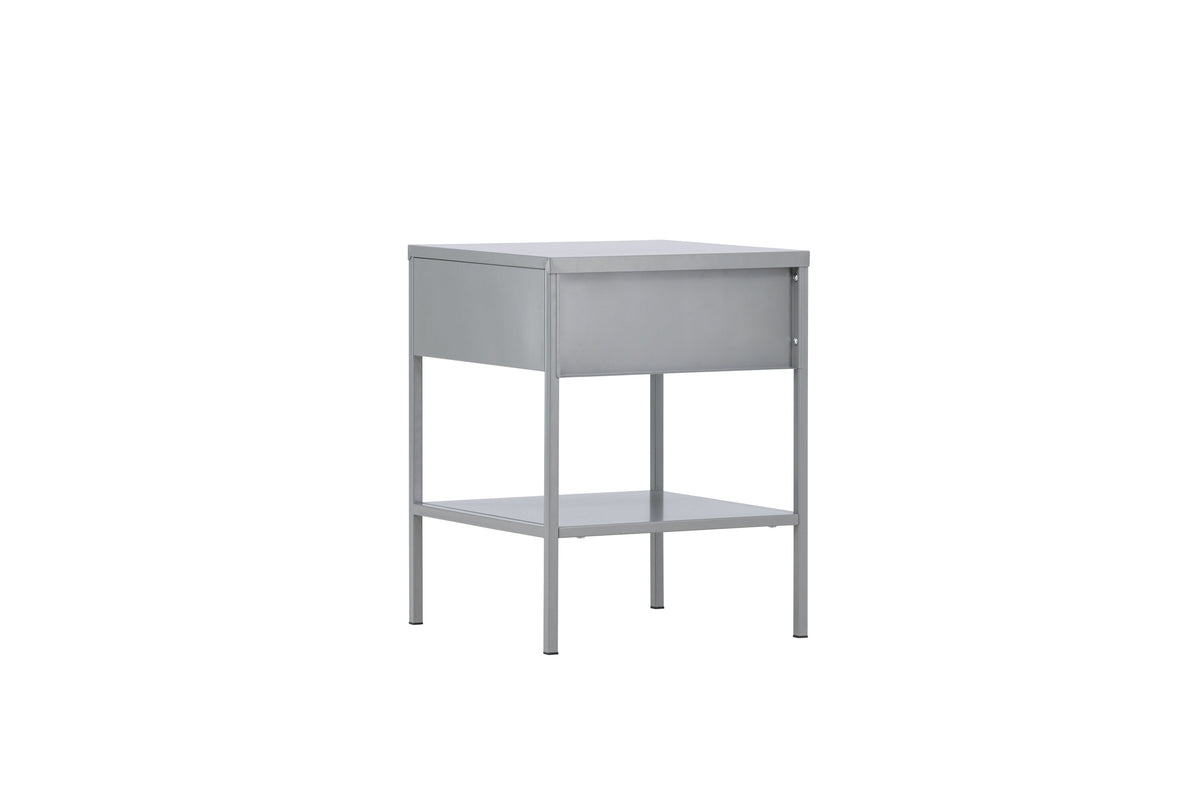 Nachttisch Sacramento 40cm aus Metall mit Schublade - Hellgrau - Venture Home - le canapé