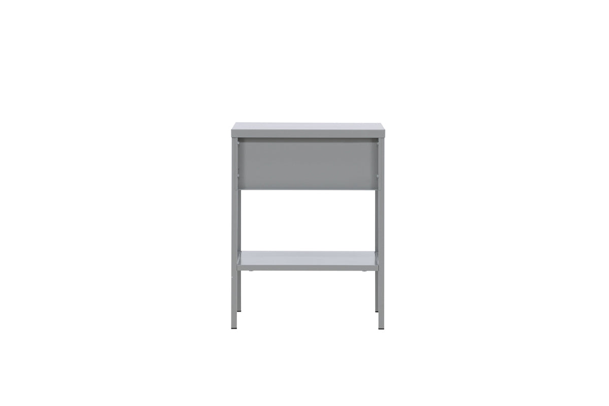 Nachttisch Sacramento 40cm aus Metall mit Schublade - Hellgrau - Venture Home - le canapé