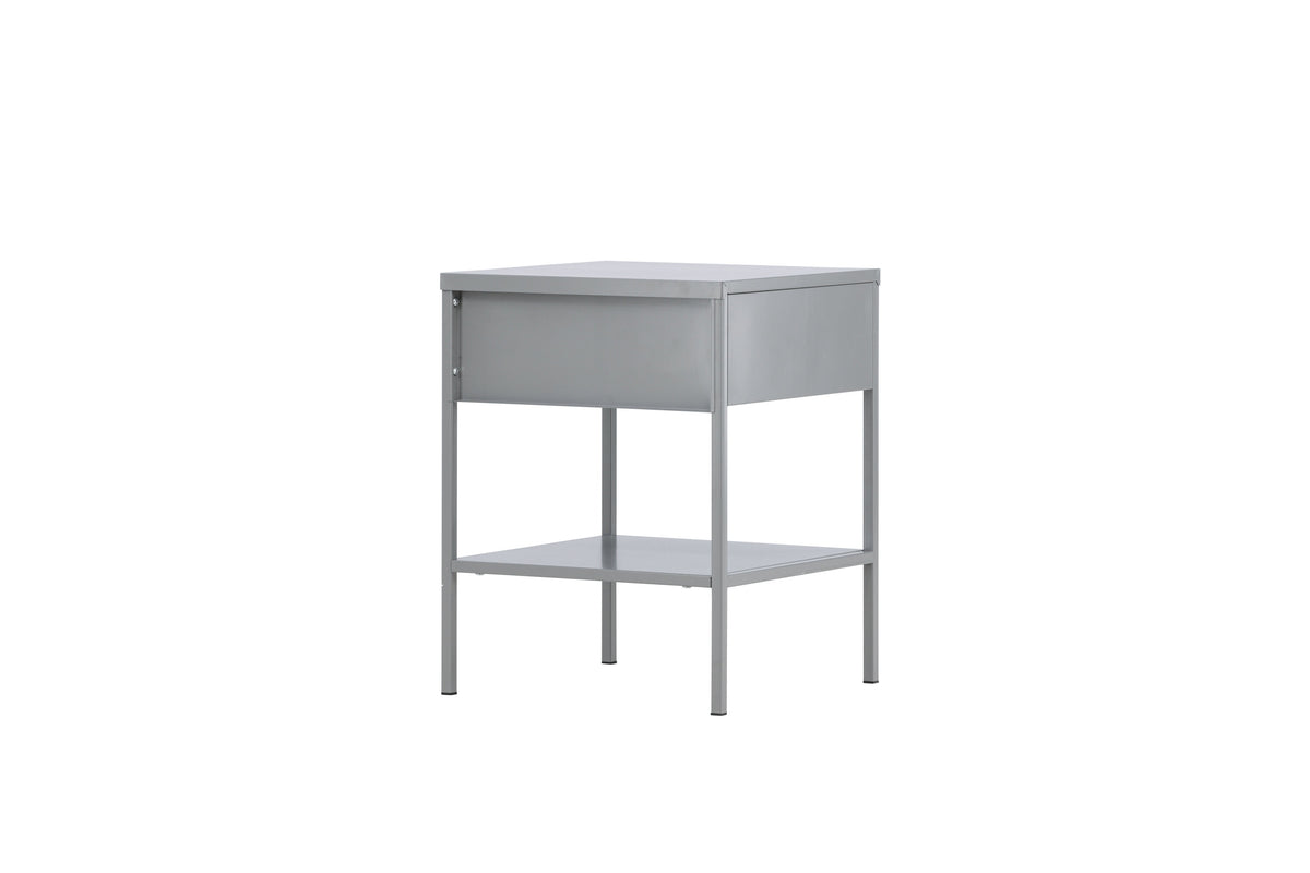 Nachttisch Sacramento 40cm aus Metall mit Schublade - Hellgrau - Venture Home - le canapé