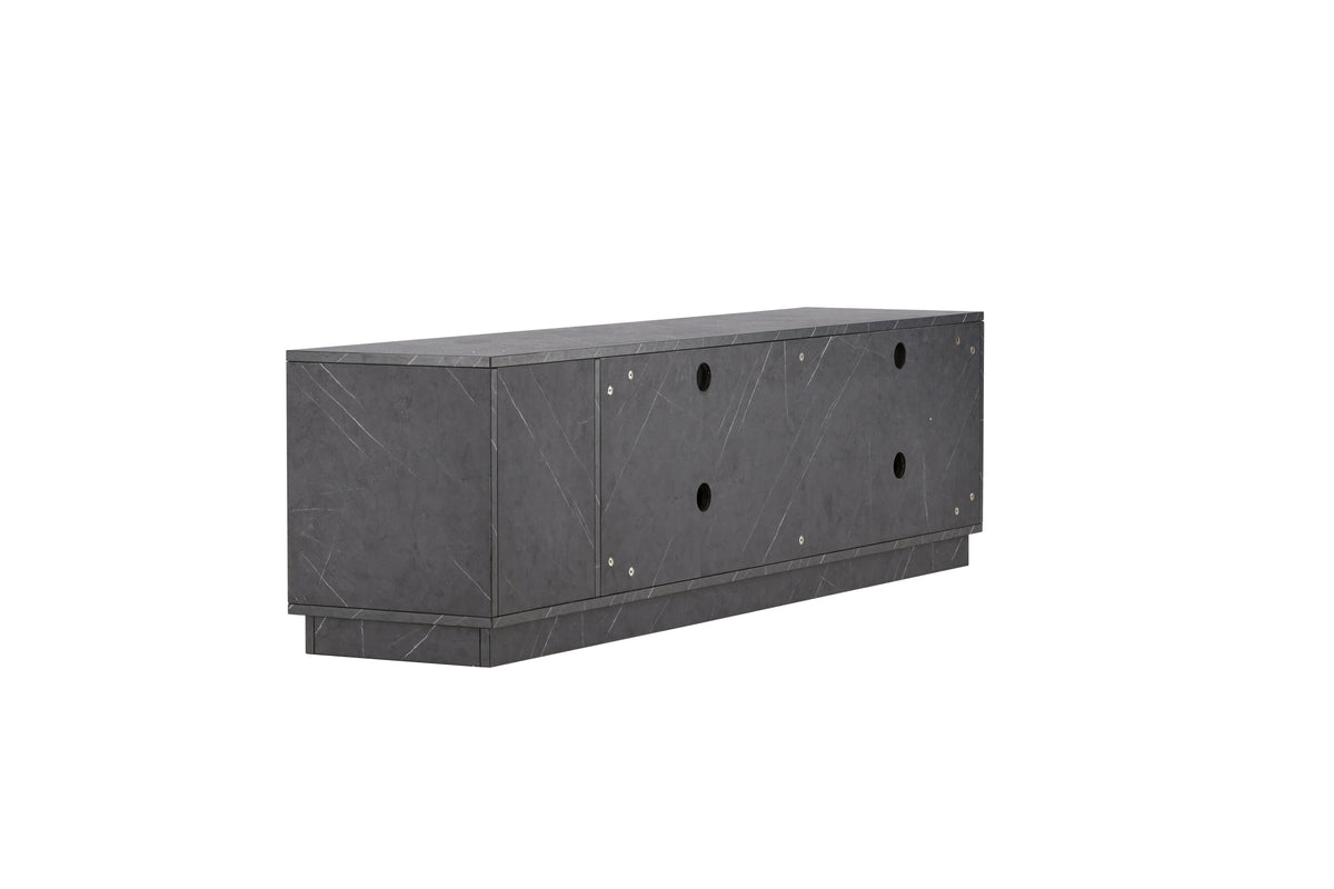 TV-Lowboard Girona 180cm mit Schiebetüren - Schwarz - Venture Home - le canapé