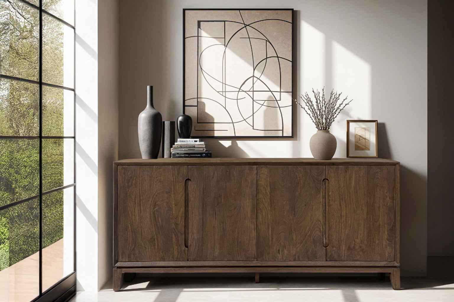 Sideboard Cortez aus Mangoholz 190cm - Dunkelbraun