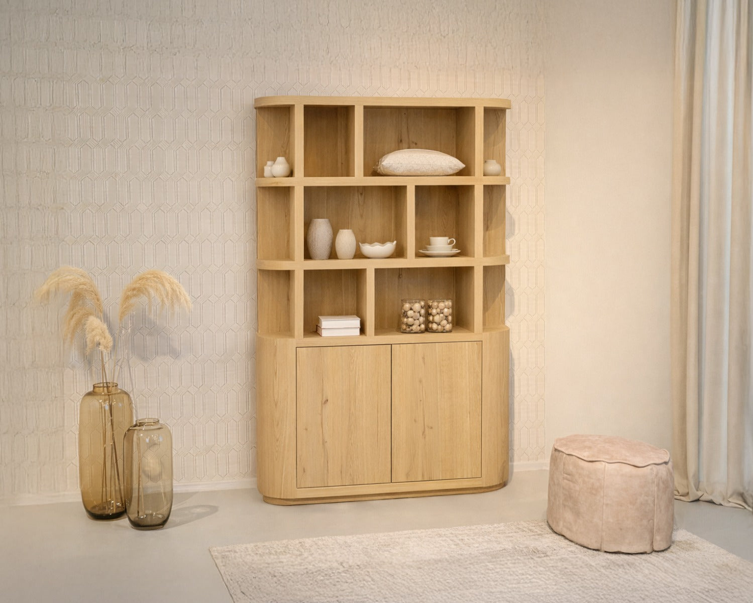 Highboard Novero 220cm - Hellbraun