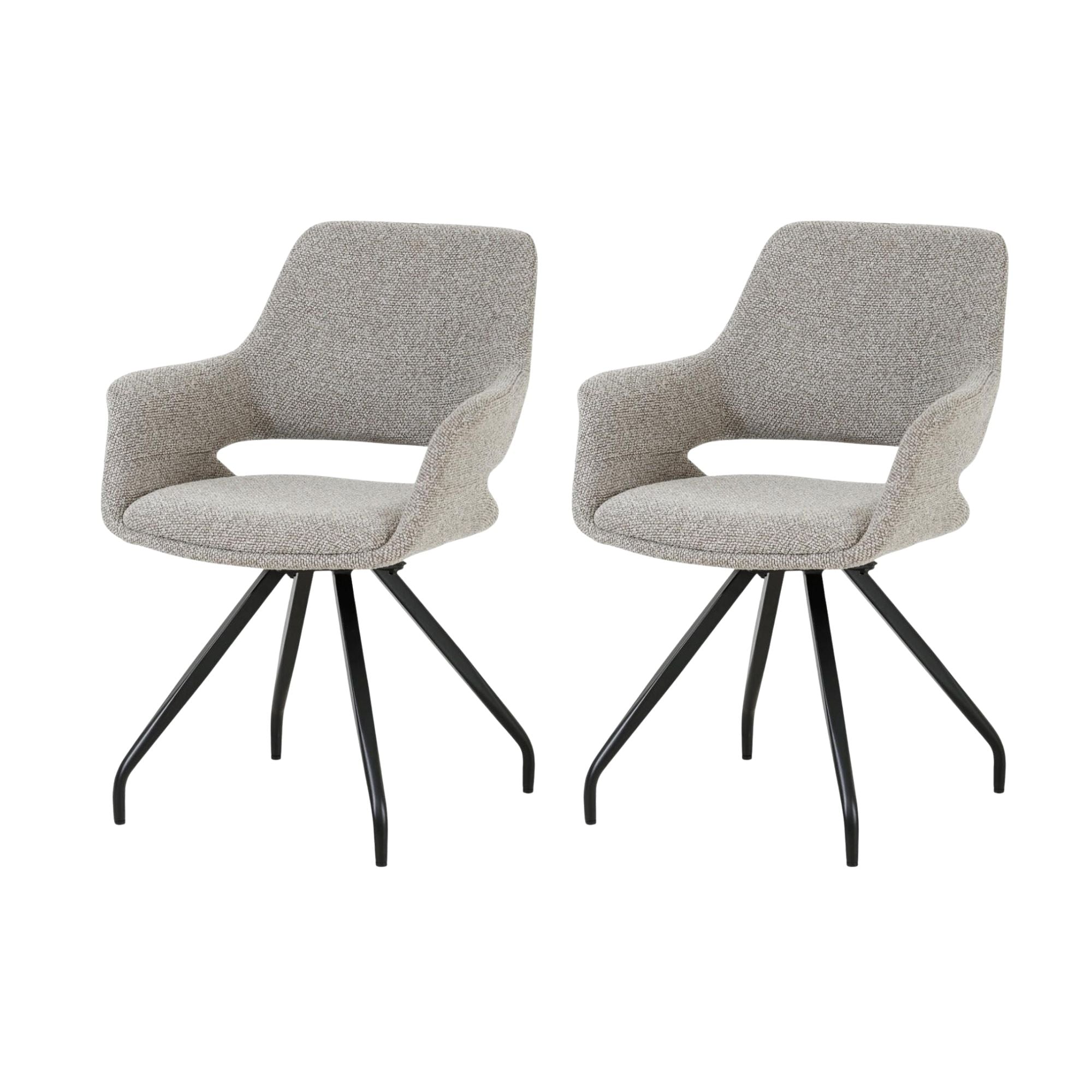 2er-Set Esszimmerstühle Capp - Grau