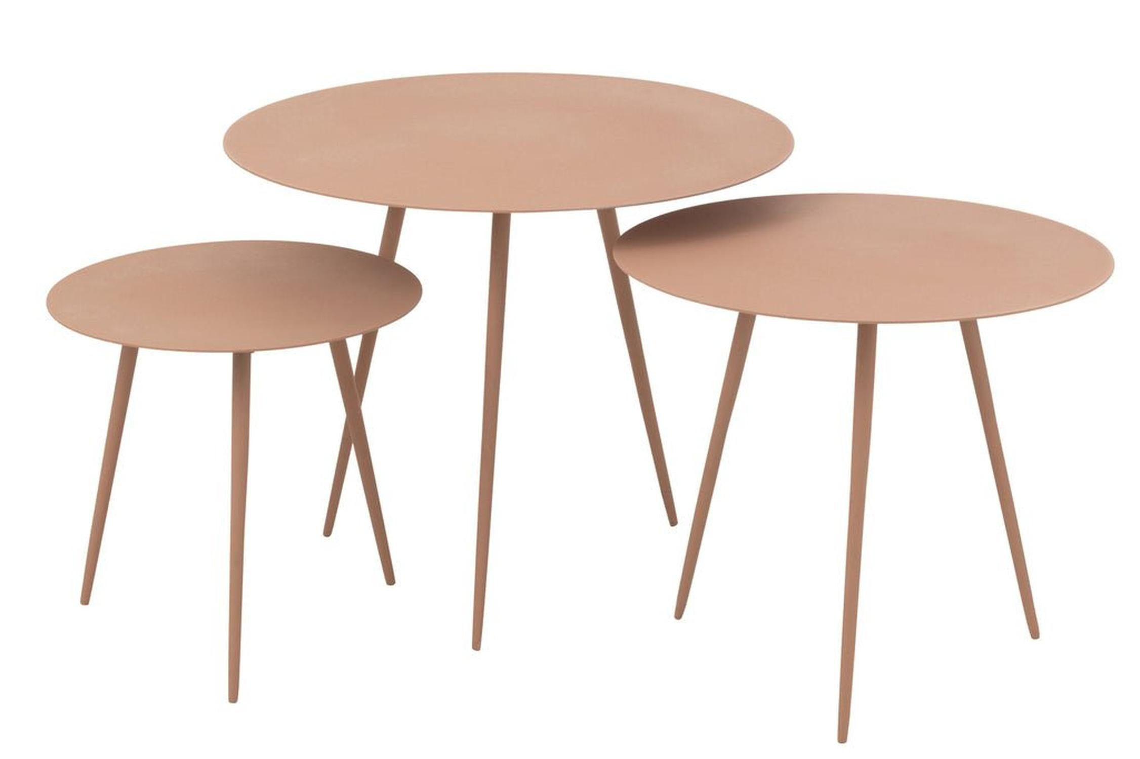 3er - Set Beistelltische Eisen - Altrosa5400924300760Beistelltisch