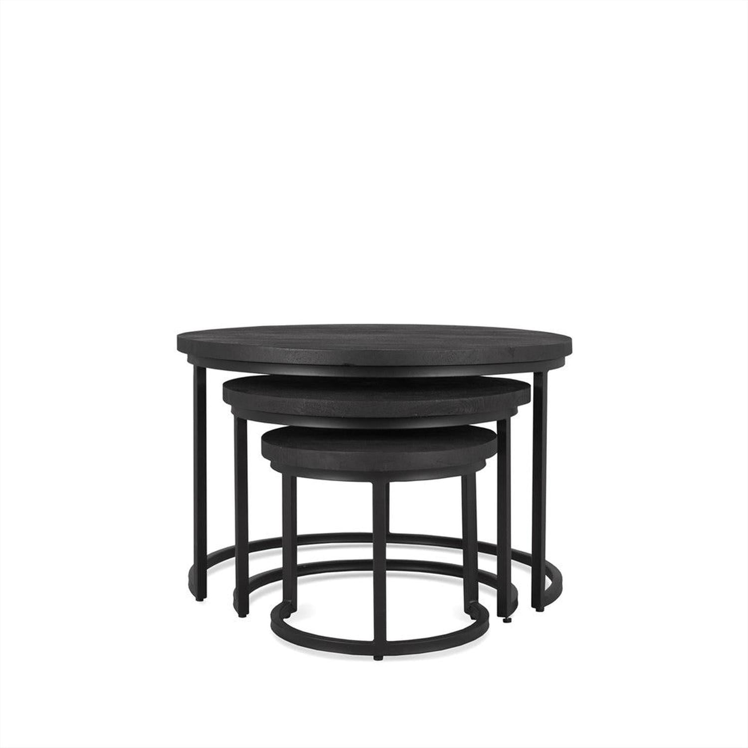 3er-Set Couchtische Rylee aus Mangoholz - Schwarz-Couchtische-Benoa-le canapé