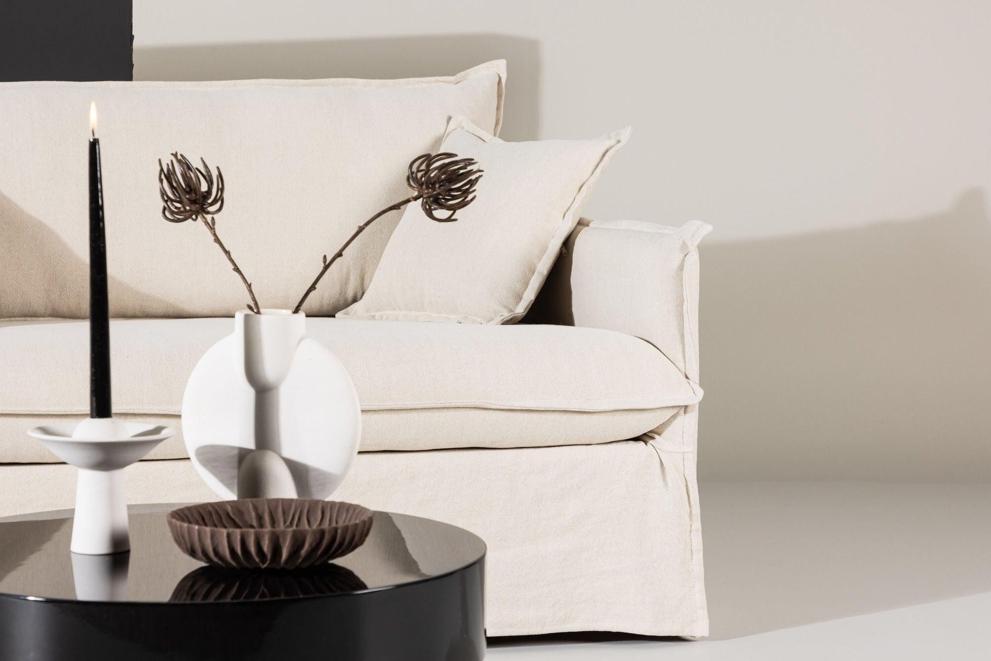 4-Sitzer Sofa Nova aus Leinen - Beige-4-Sitzer Sofa-Venture Home-le canapé