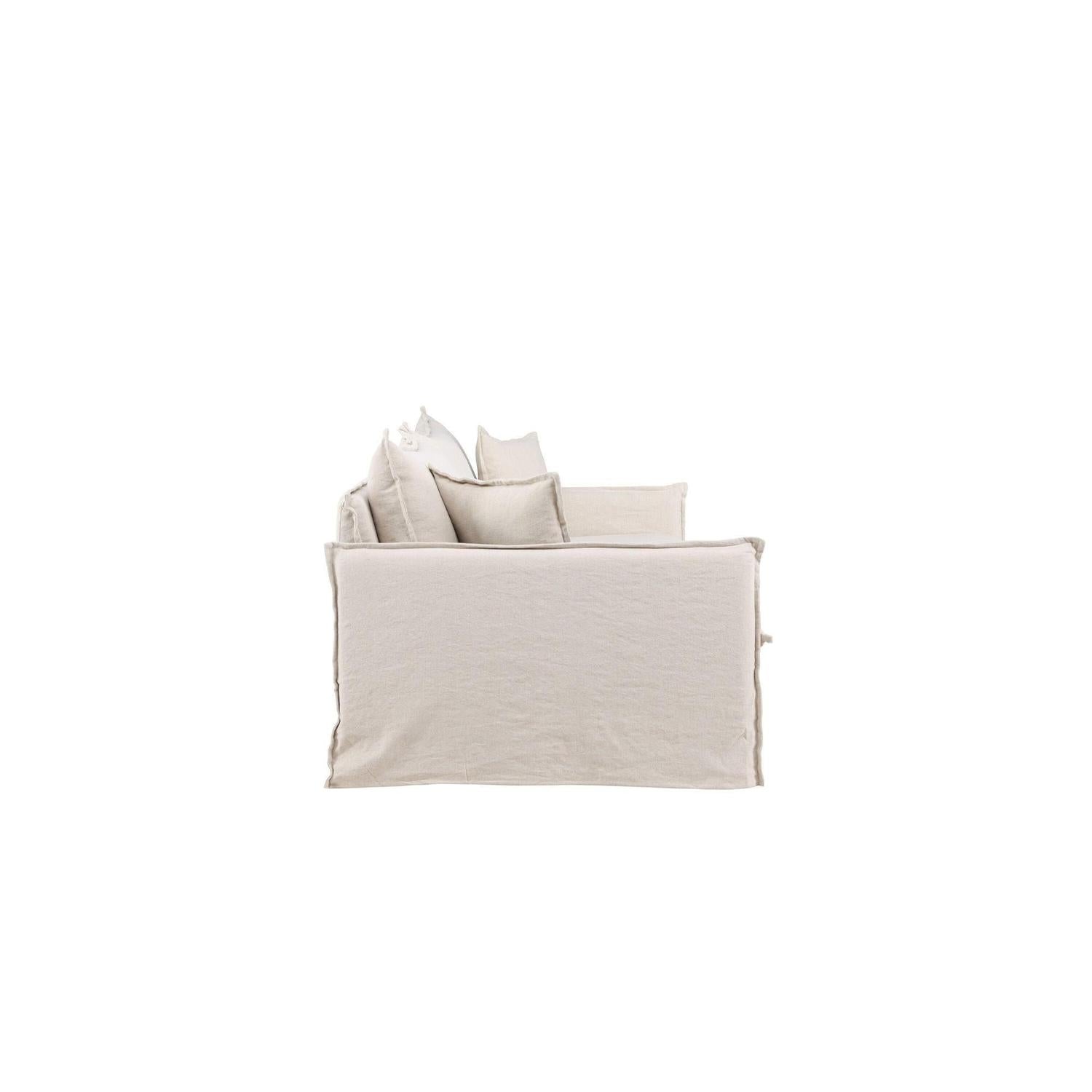 4-Sitzer Sofa Nova aus Leinen - Beige-4-Sitzer Sofas-Venture Home-le canapé