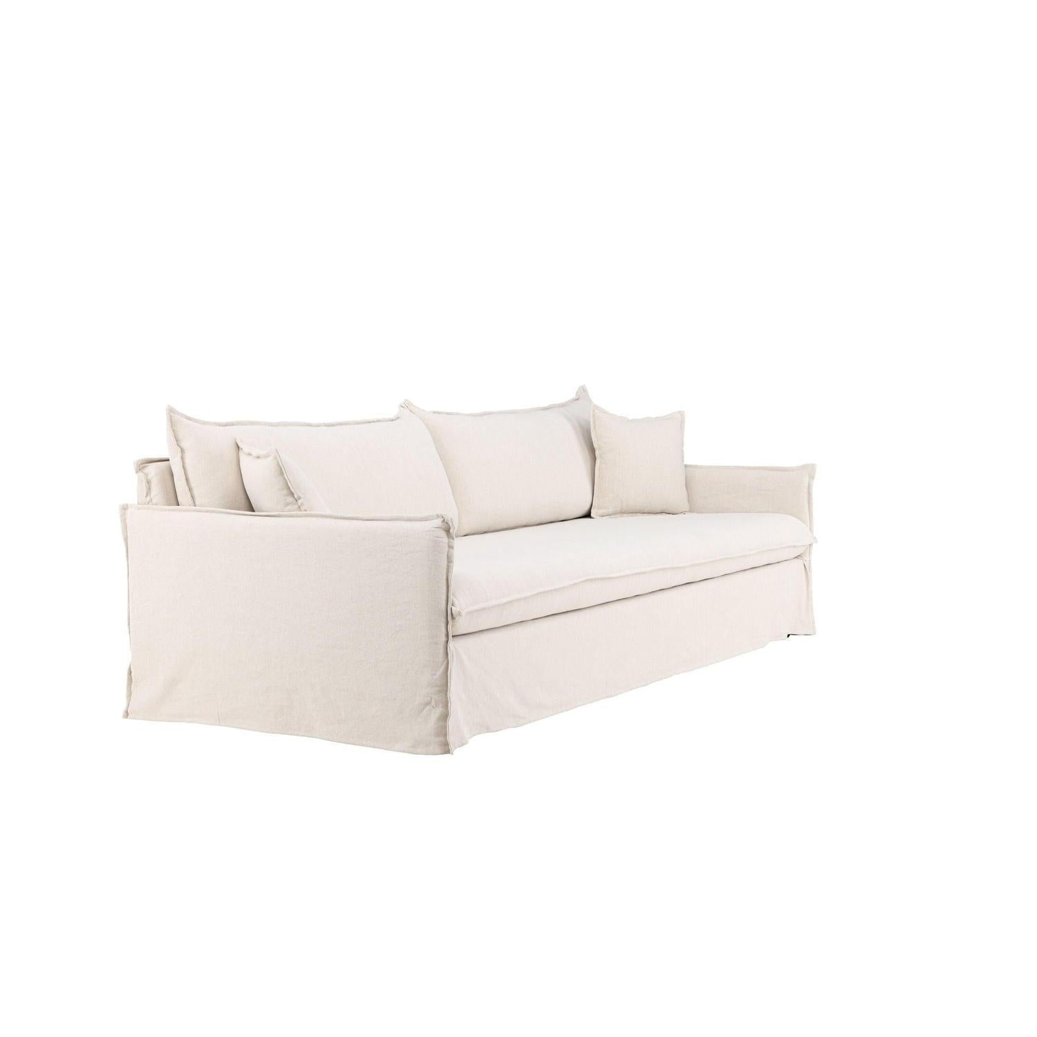 4-Sitzer Sofa Nova aus Leinen - Beige-4-Sitzer Sofas-Venture Home-le canapé
