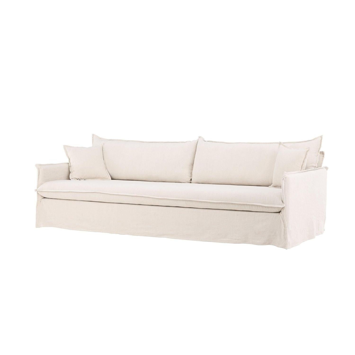 4-Sitzer Sofa Nova aus Leinen - Beige-4-Sitzer Sofas-Venture Home-le canapé