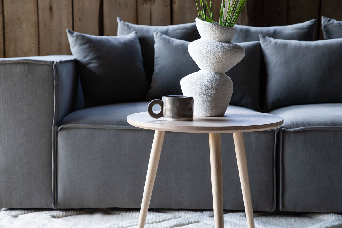 Beistelltisch Askim Ø48cm - Weiß - Venture Home - le canapé
