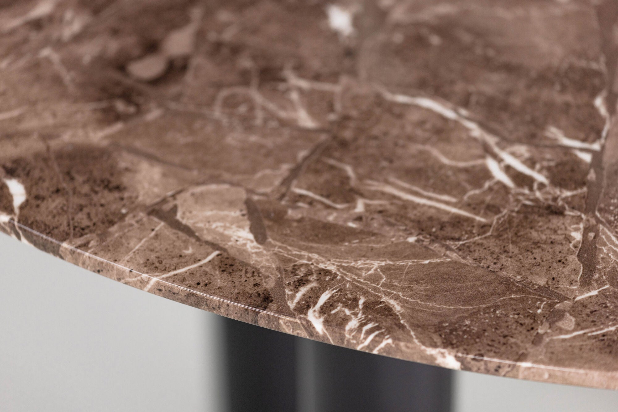 Esstisch Havsten 106cm - Schwarz / Braun in Marmoroptik-Esstisch Rund-le canapé