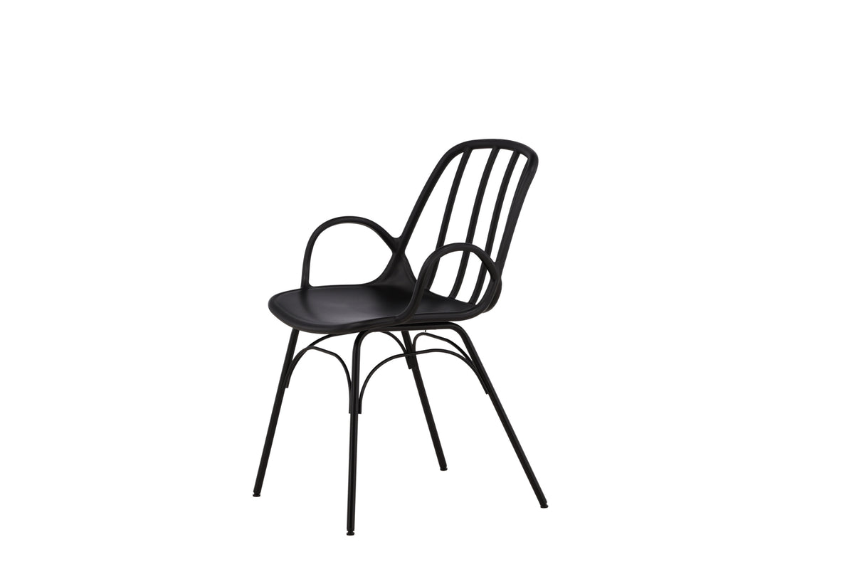 2er-Set Esszimmerstühle Dyrön mit Armlehnen - Schwarz - Venture Home - le canapé
