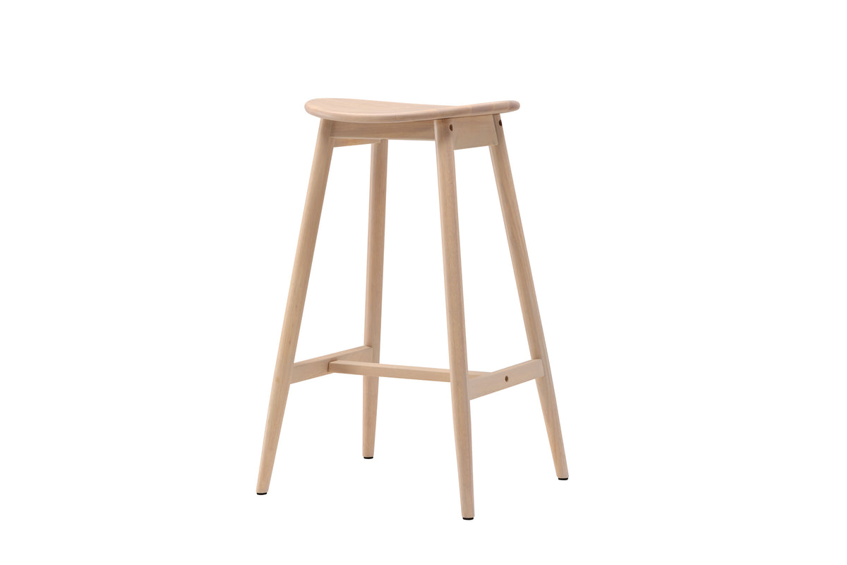 Barhocker Orust aus Massivholz mit Fußstütze - Weiß - Venture Home - le canapé