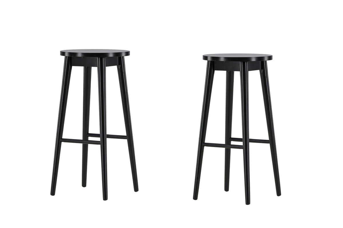2er-Set Barhocker Mollösand aus Massivholz mit Fußstütze - Schwarz - Venture Home - le canapé