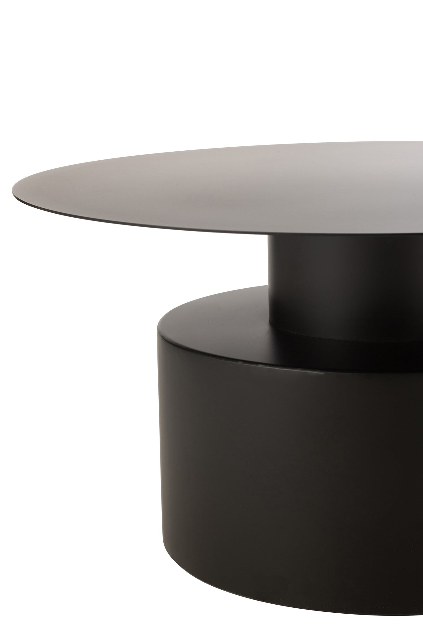 Couchtisch rund 80cm aus Metall - Schwarz