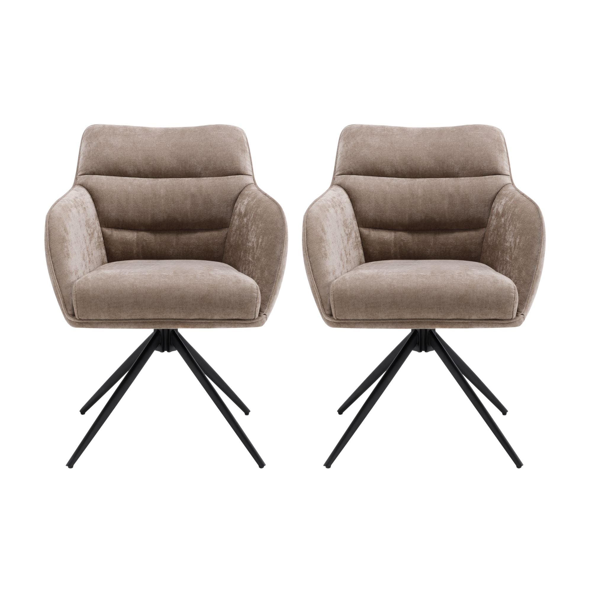 2er-Set Esszimmerstühle Dewin drehbar - Taupe