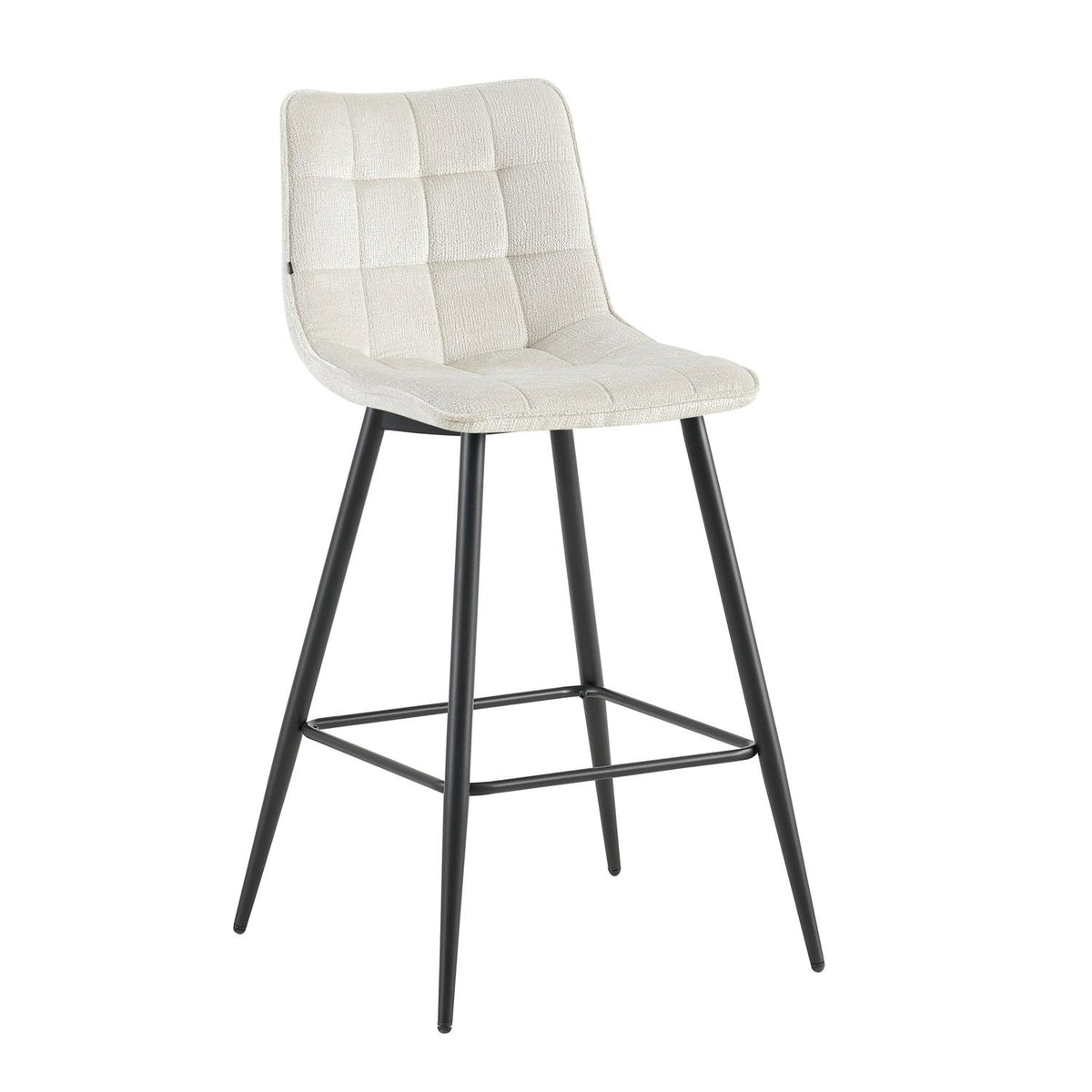 4er-Set Barhocker Lucille aus Chenille - Beige-Barhocker-Benoa-le canapé