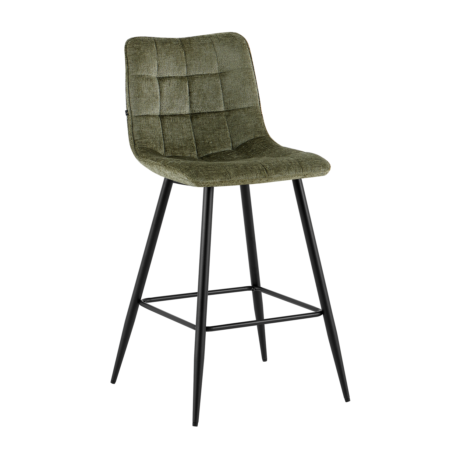 4er-Set Barhocker Lucille aus Chenille - Dunkelgrün-Barhocker-Benoa-le canapé